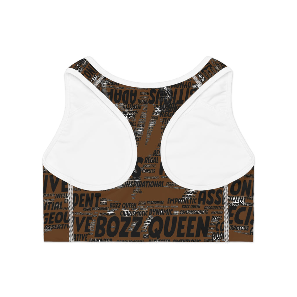 Empowering Sports Bra - Bozz Queen Origin Collection | Brown & Black