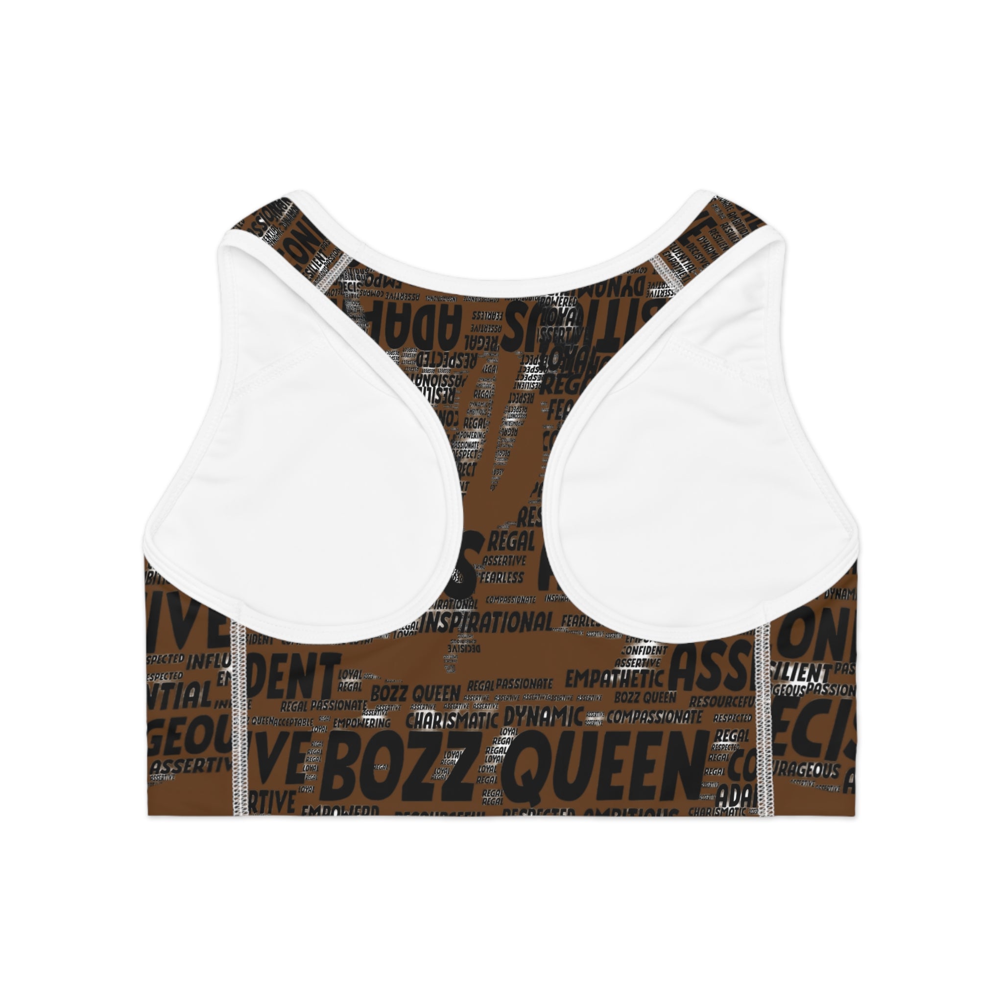 Empowering Sports Bra - Bozz Queen Origin Collection | Brown & Black