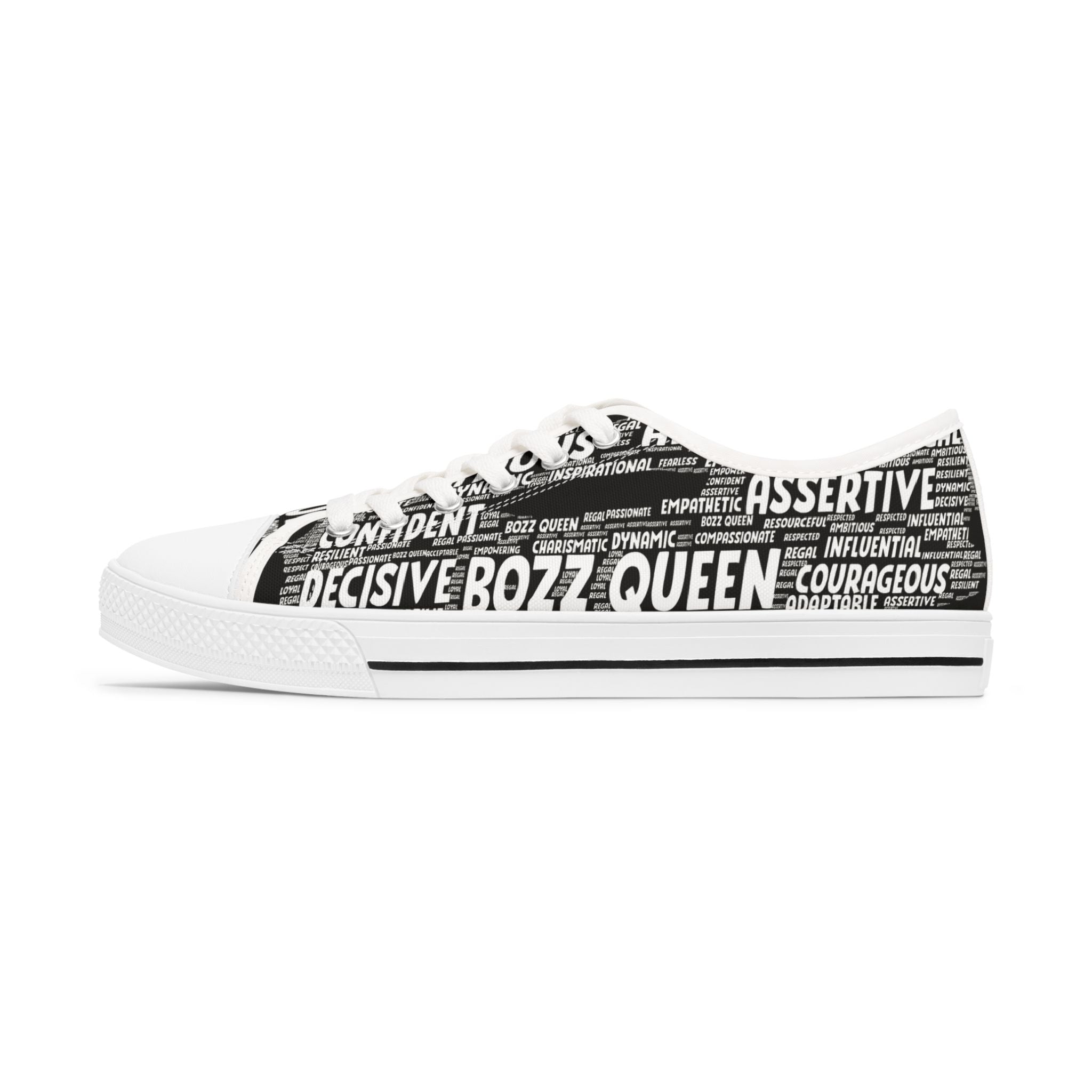 Assertive Women's Sneakers - Black & White Empowering Footwear for Confident Women