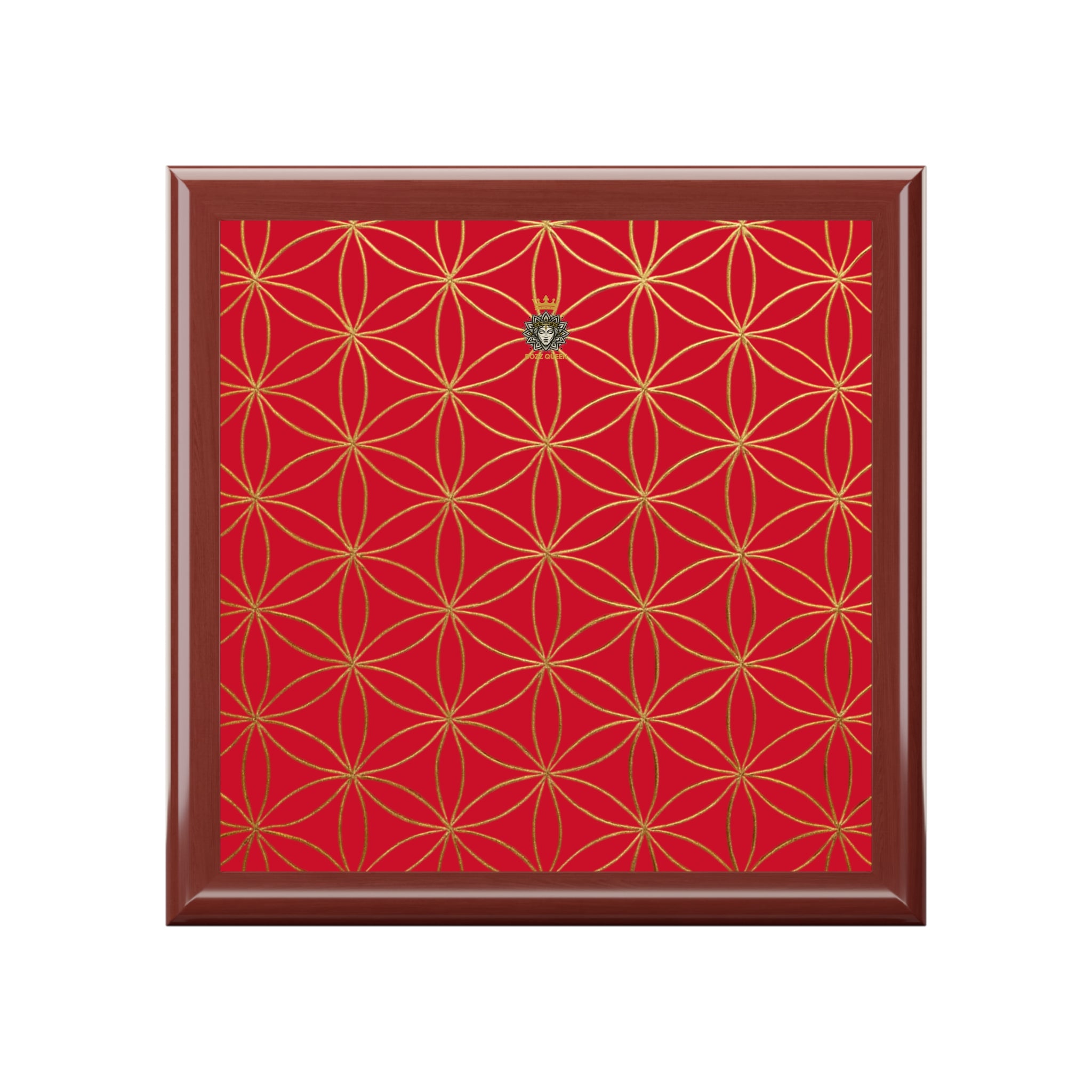Flower of Life Jewelry Box - Red Elegant Keepsake Organizer