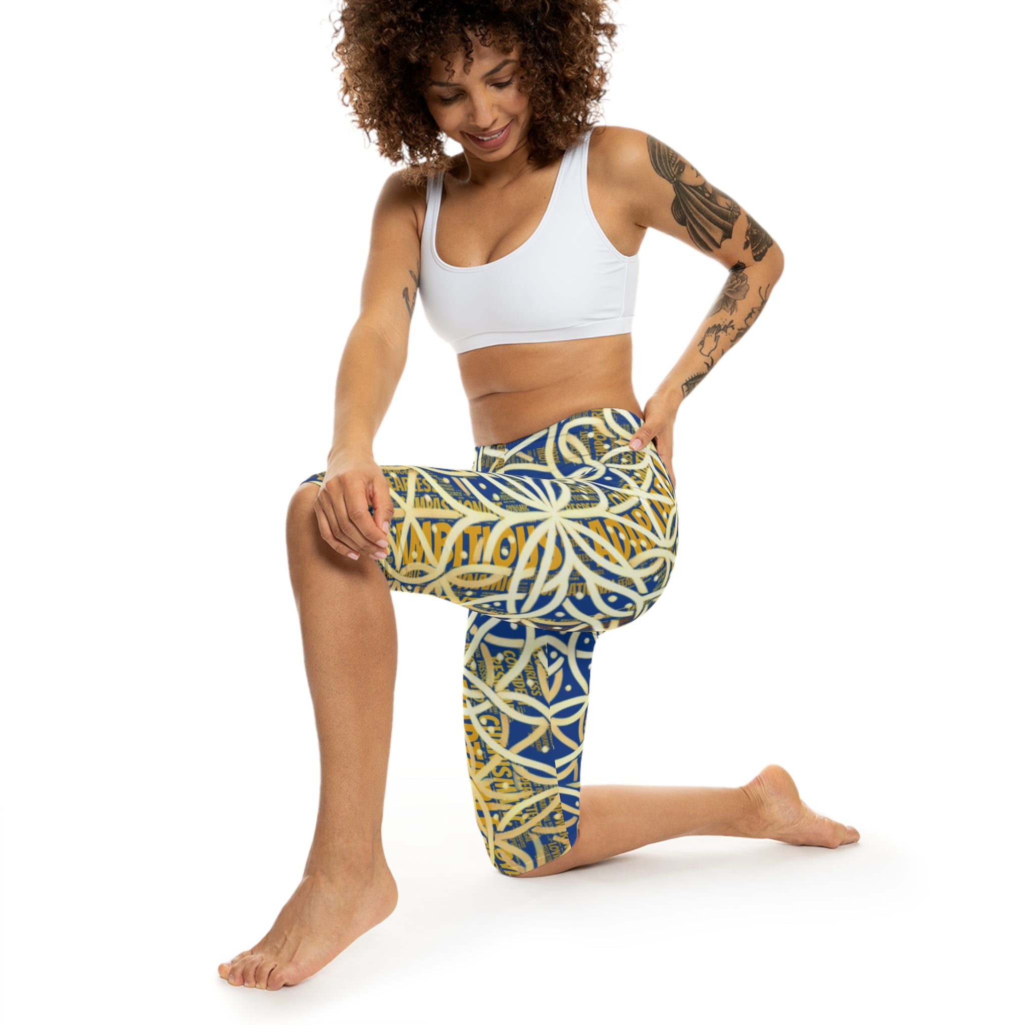 Dark Blue Chic Women's Capri Leggings - Stylish Yoga Pants & Activewear