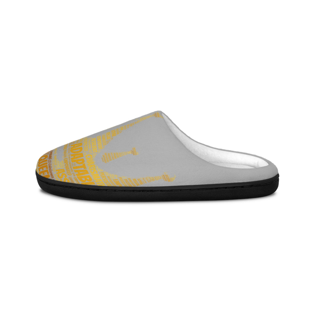 Bozz Queen Light Grey & Golden Women's Indoor Slippers