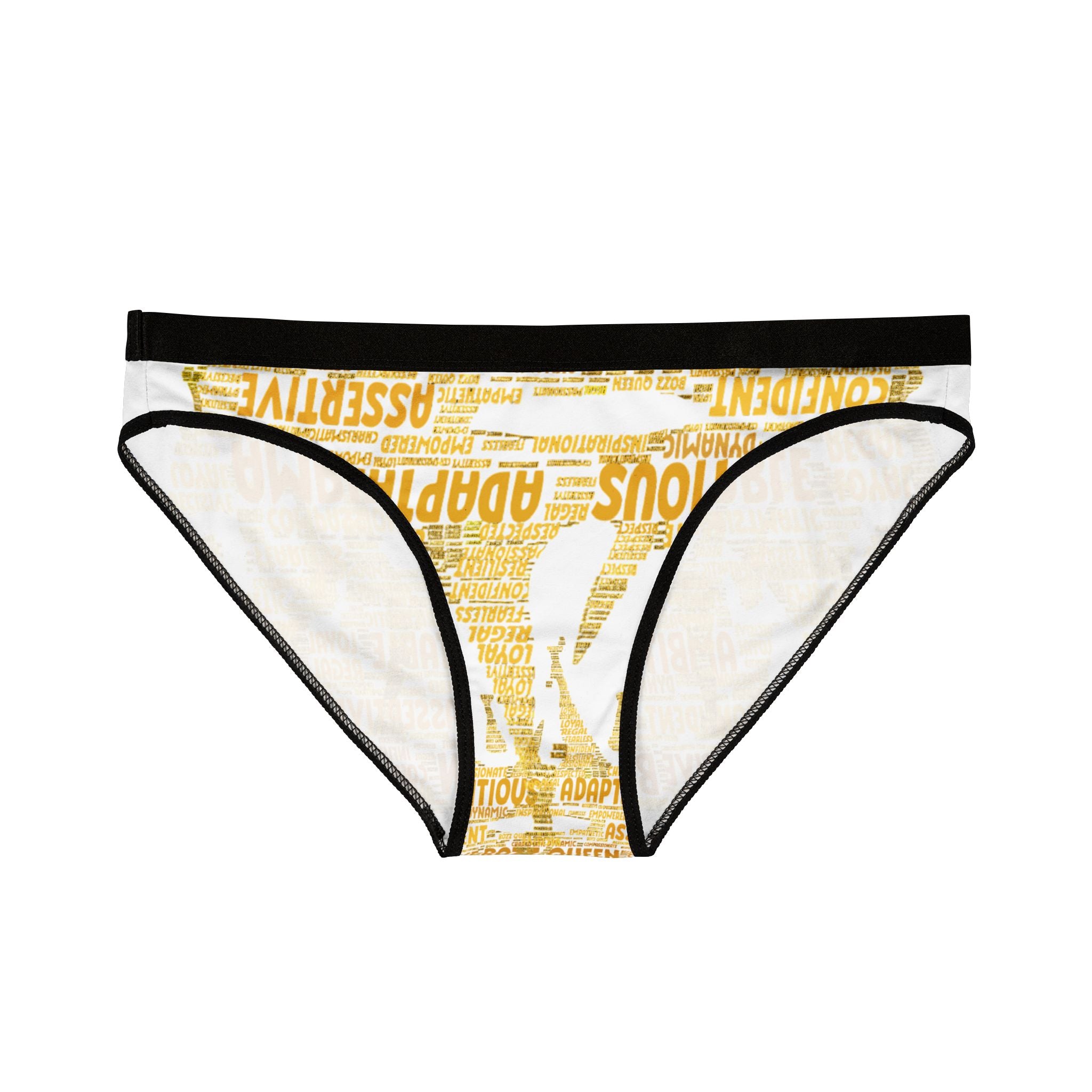Women's White Yellow Motivational Underwear - Bold Statement Lingerie