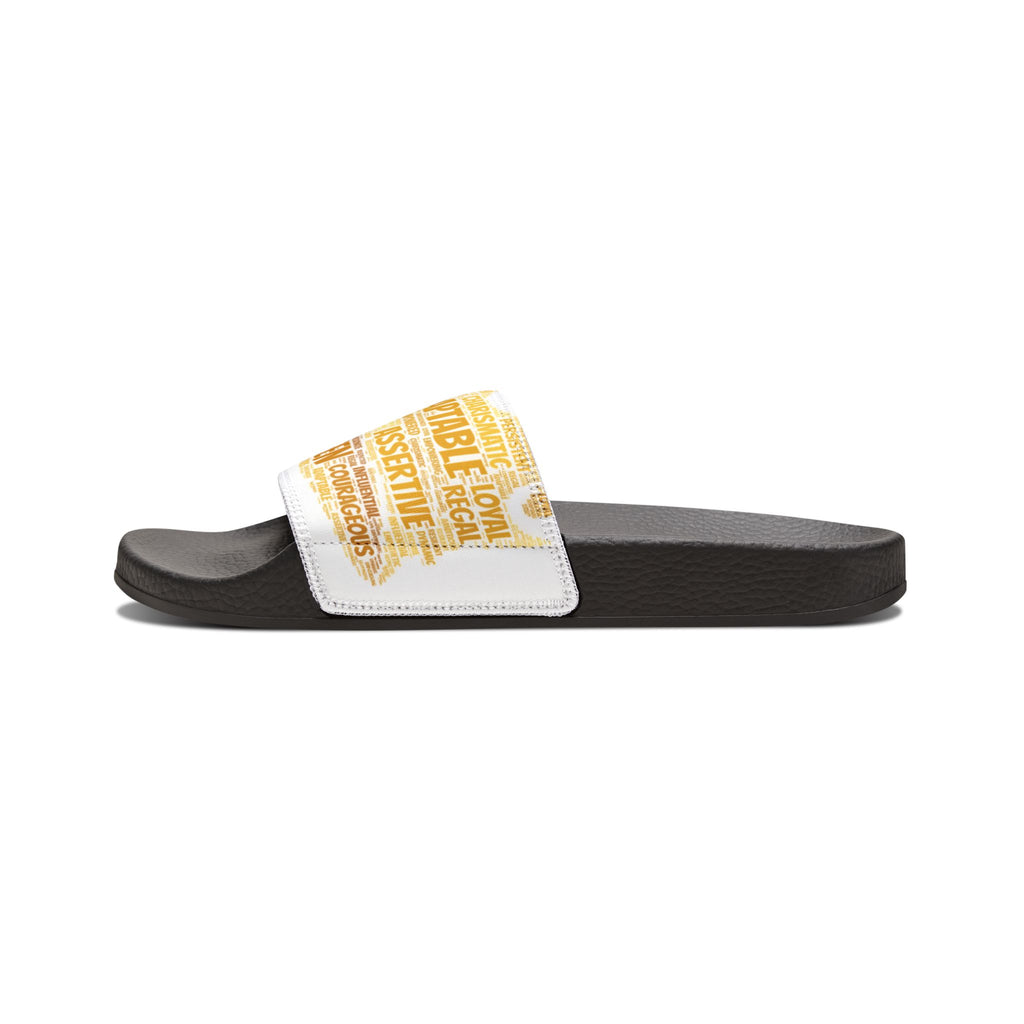 Bozz Queen White & Gold Women's Sandals - Removable Strap Beach Slides