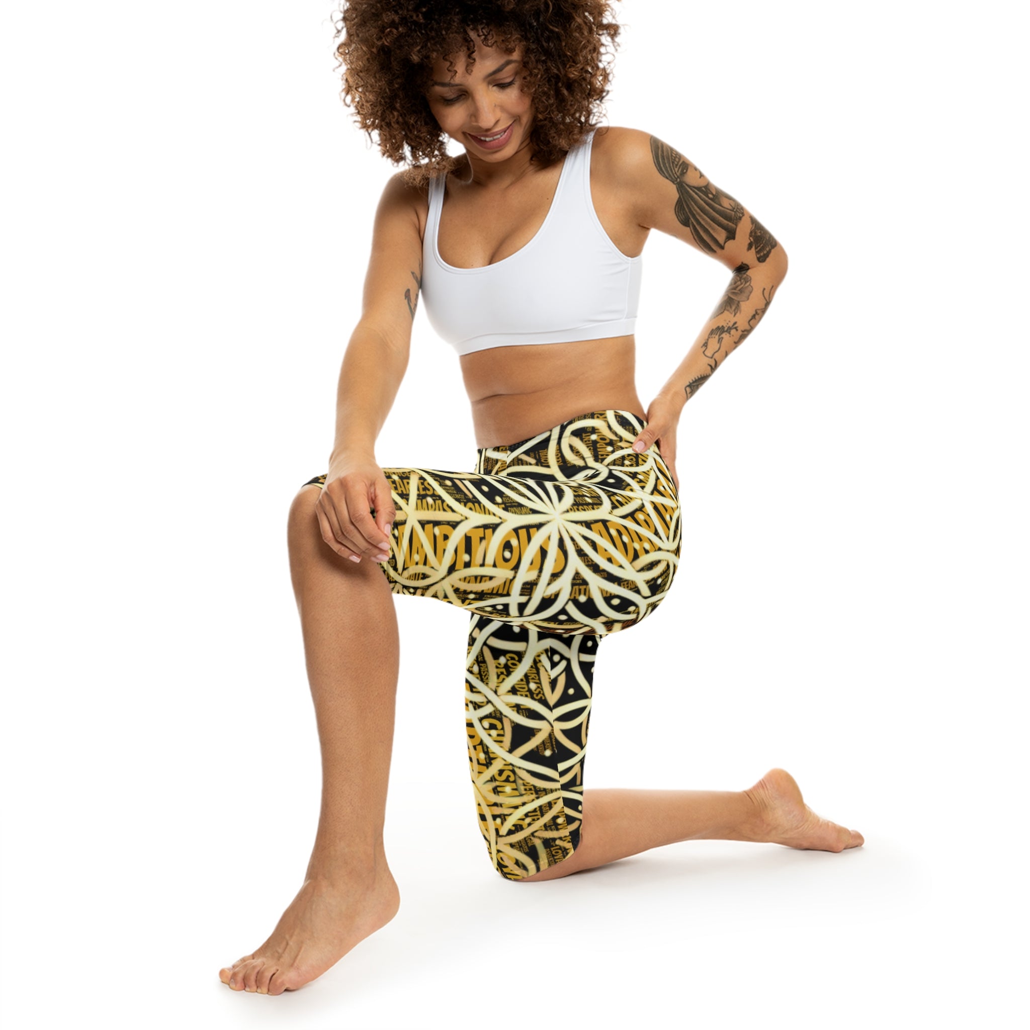 Black Chic Women's Capri Leggings - Premium Yoga Pants for Active Lifestyle