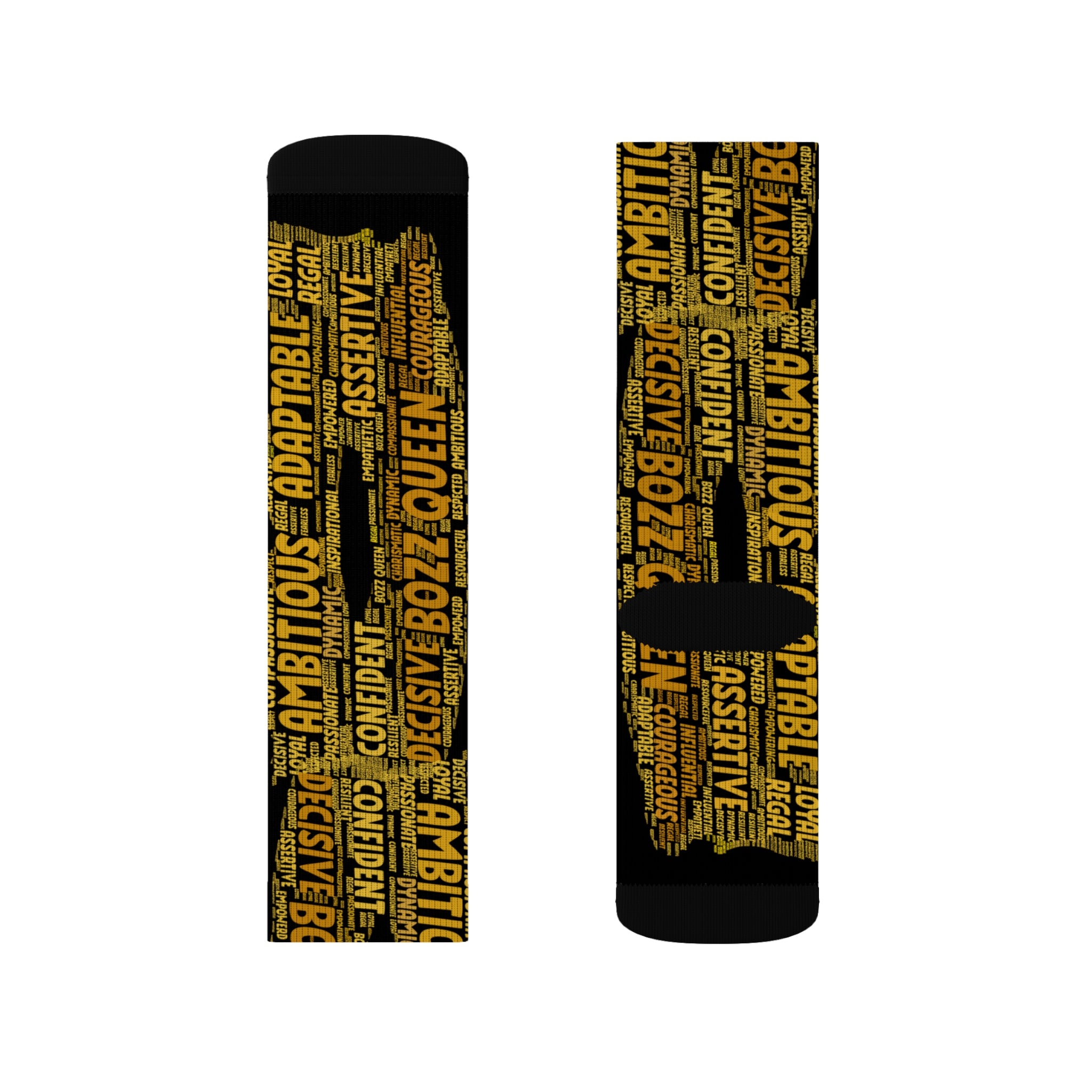 BOZZ QUEEN Black Bold Statement Socks - Empowering Motivational Wear