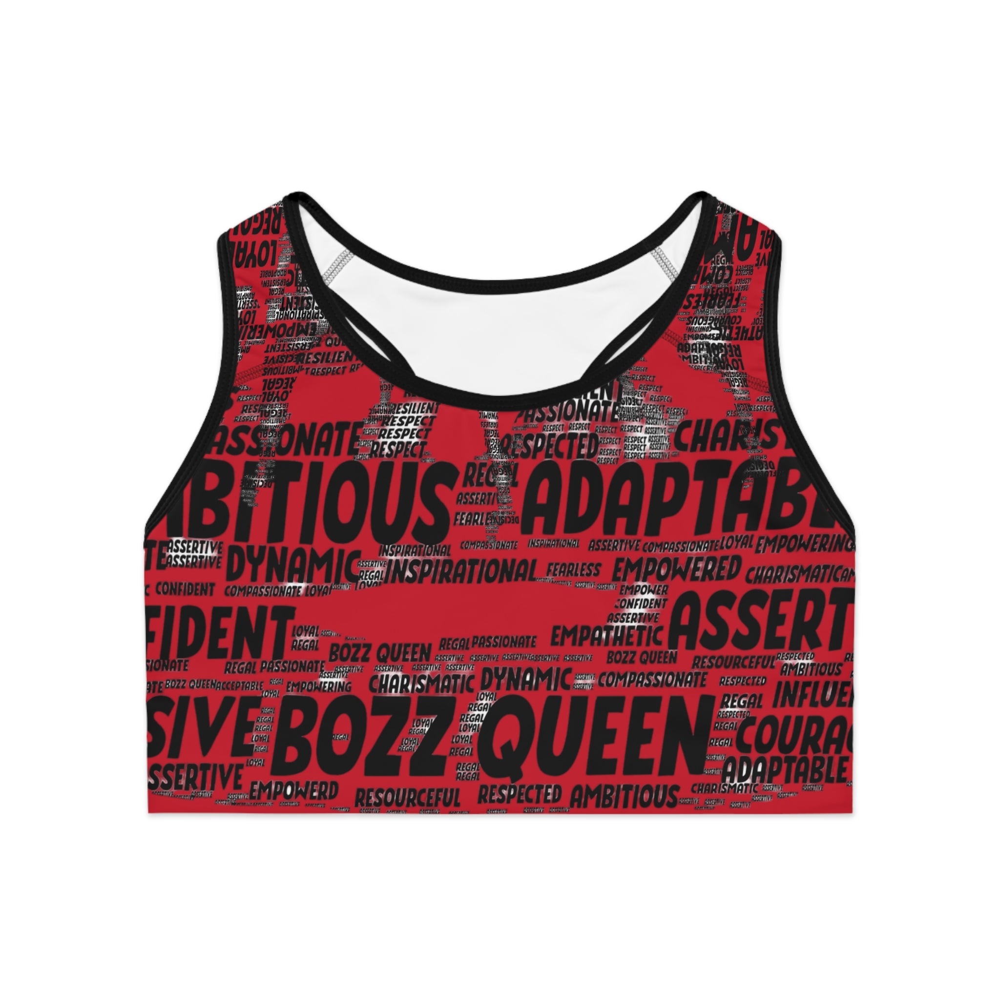 Empowering Sports Bra - Bozz Queen Origin Collection | Dark Red & Black