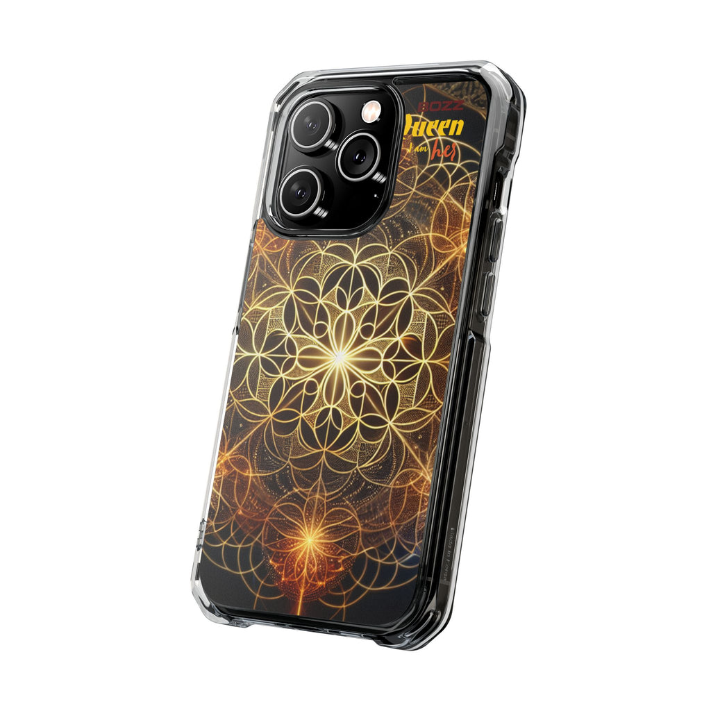 Magnetic Phone Case with Geometric Design, Crystal Clear Protection, Phone Accessory, Gift for Her, Stylish Tech