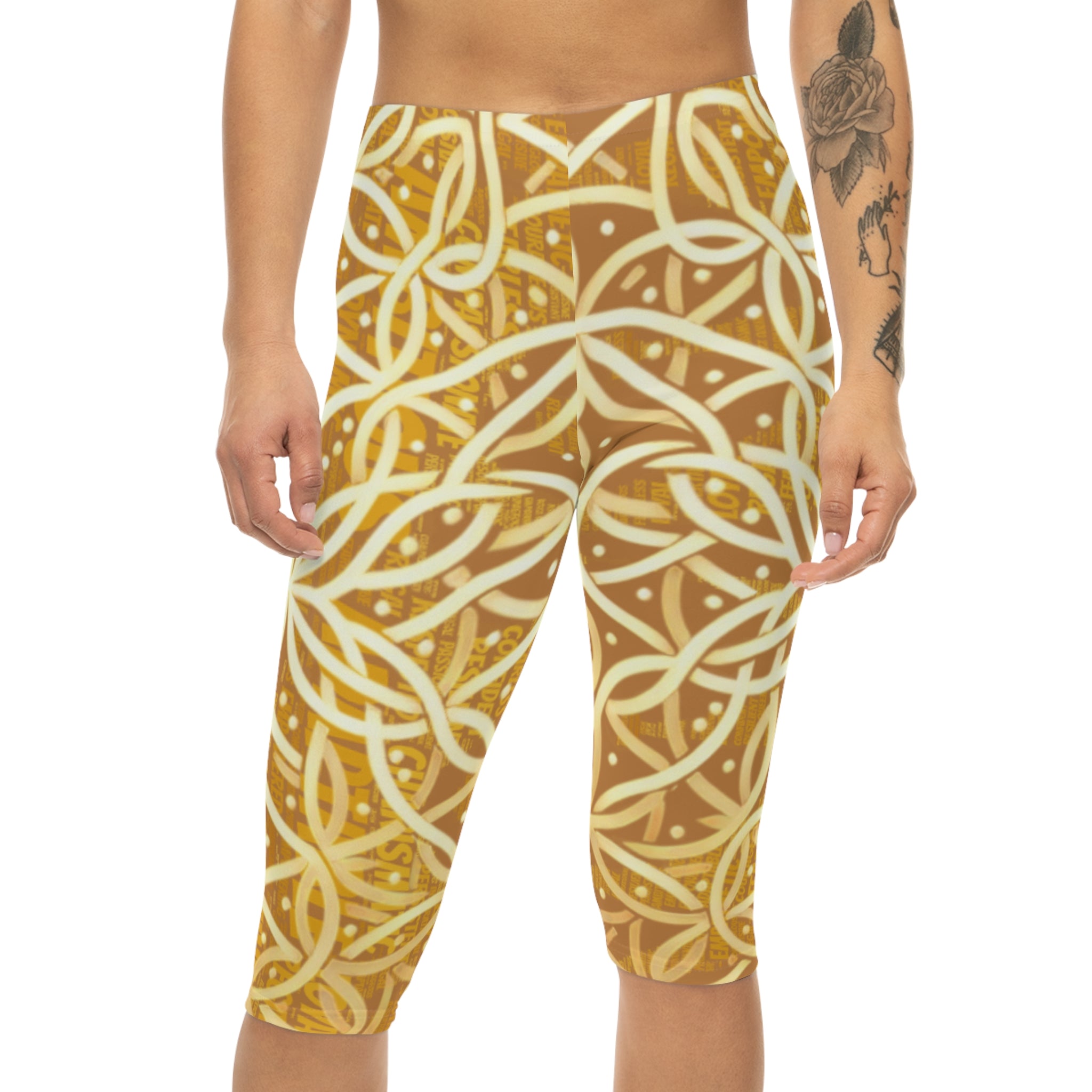 Light Brown Chic Women's Capri Leggings - Stylish Yoga Pants & Activewear