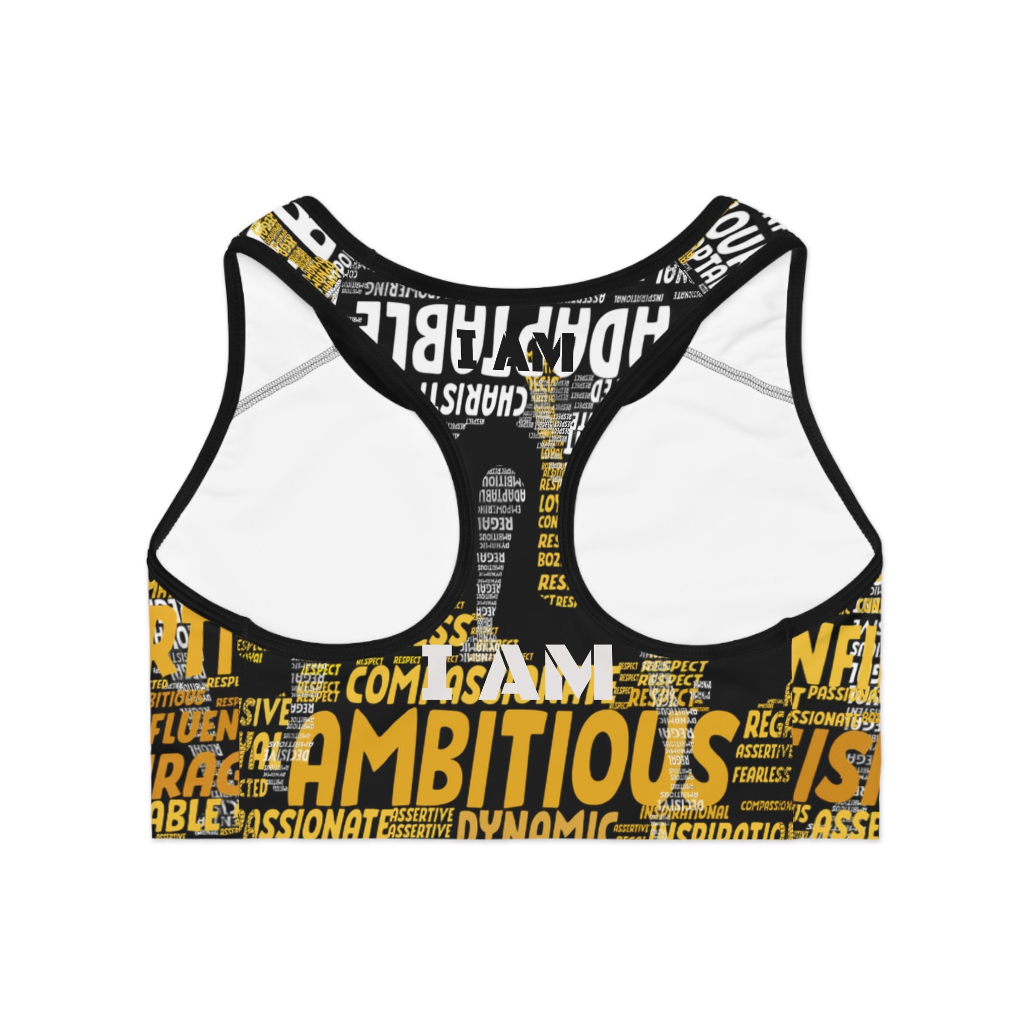 BOZZ QUEEN I AM Series Sports Bra - Custom All Over Print | Premium Activewear