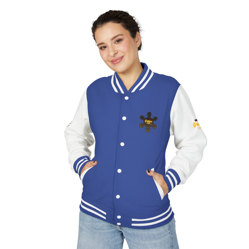 Bozz Queen Crown Design Letterman Jacket - Unisex Heavyweight Varsity Jacket