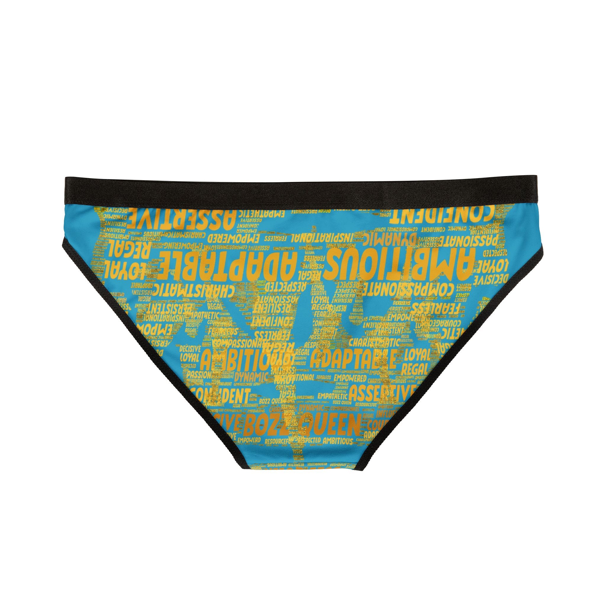 Women's Turquoise Yellow Motivational Underwear - Bold Statement Lingerie