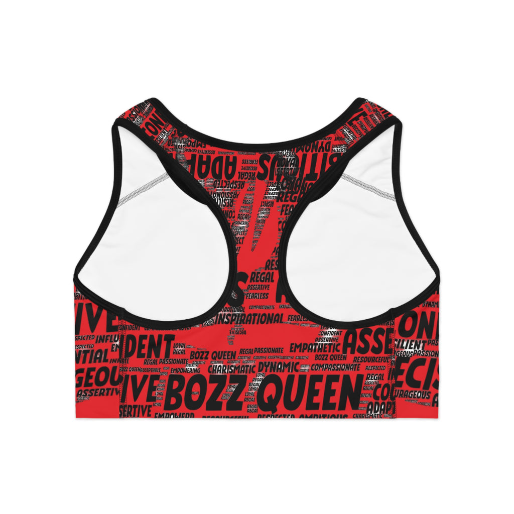 Empowering Sports Bra - Bozz Queen Origin Collection | Red & Black