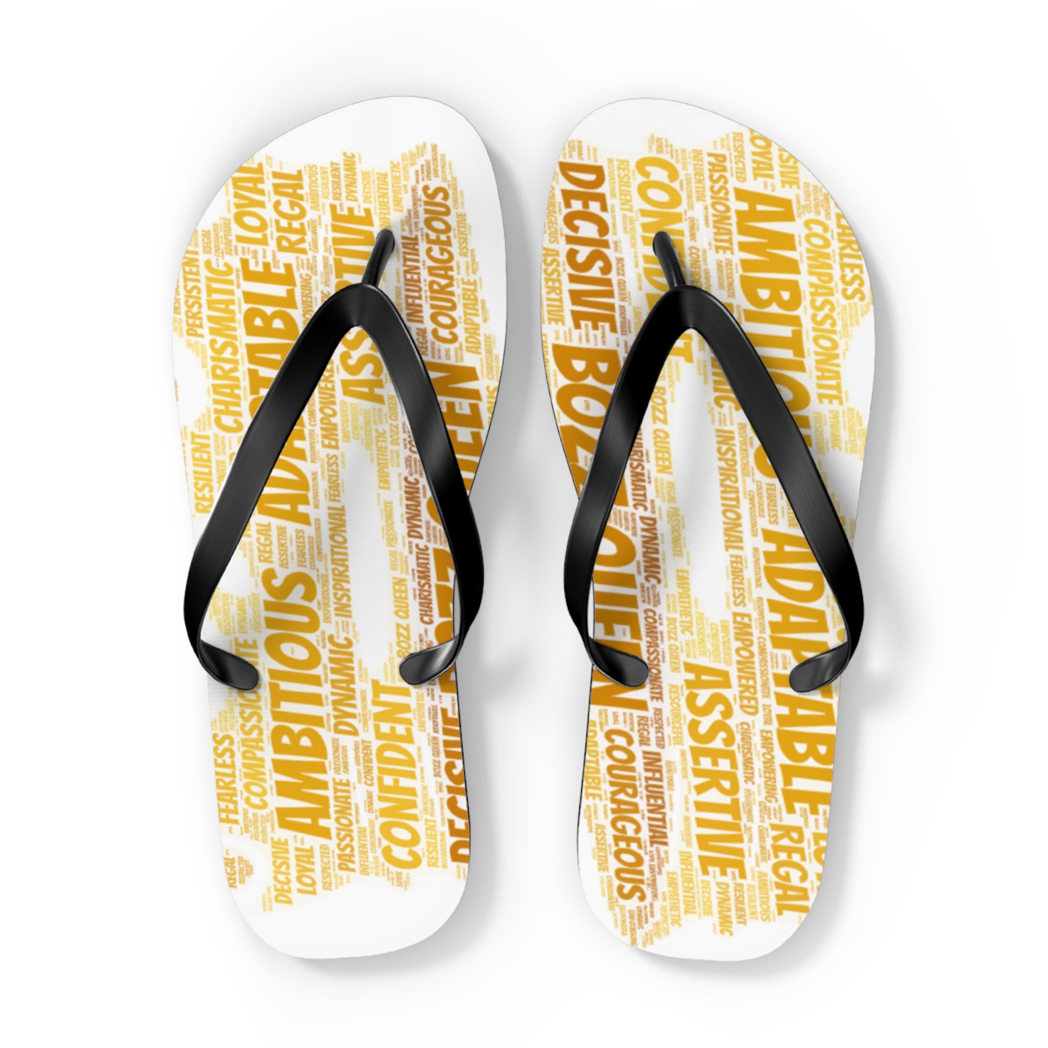 Bozz Queen White & Gold Flip Flops - Stylish Summer Beach Sandals