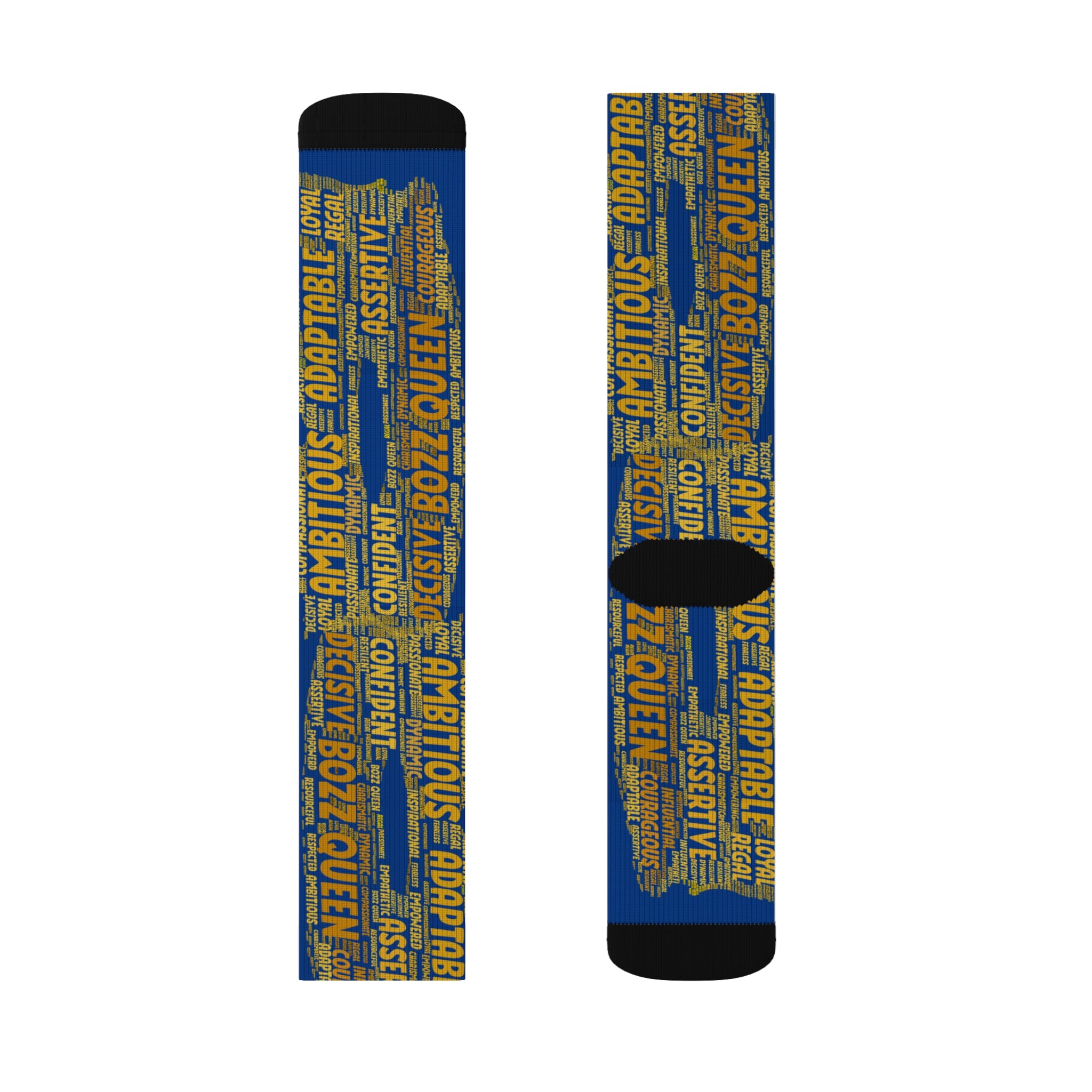 BOZZ QUEEN Dark Blue Bold Statement Socks - Empowering Motivational Wear