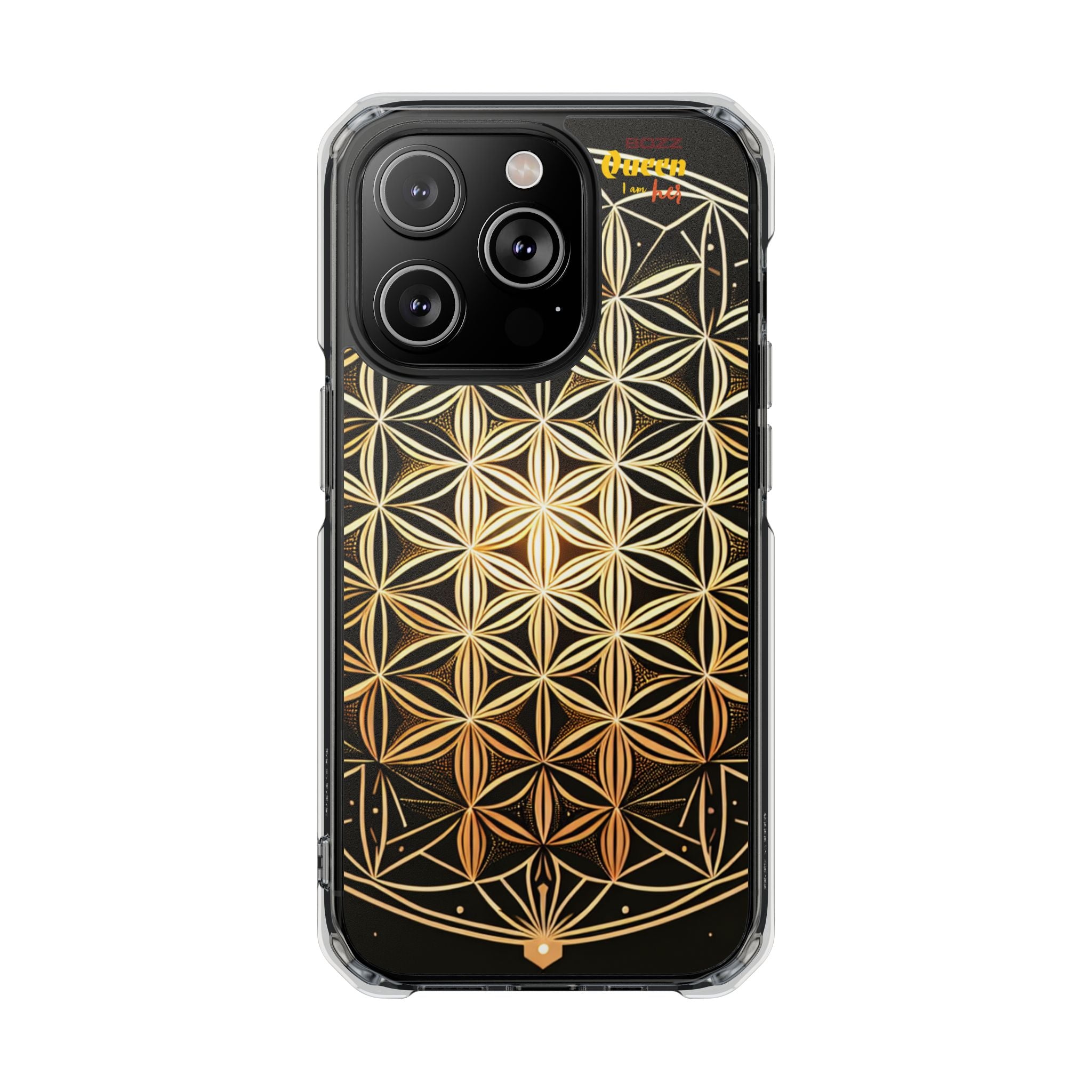 Flower of Life Magnetic Clear Case, Personalized Phone Case, Protective Impact Case, Gift for Him or Her, Boho Phone Accessories