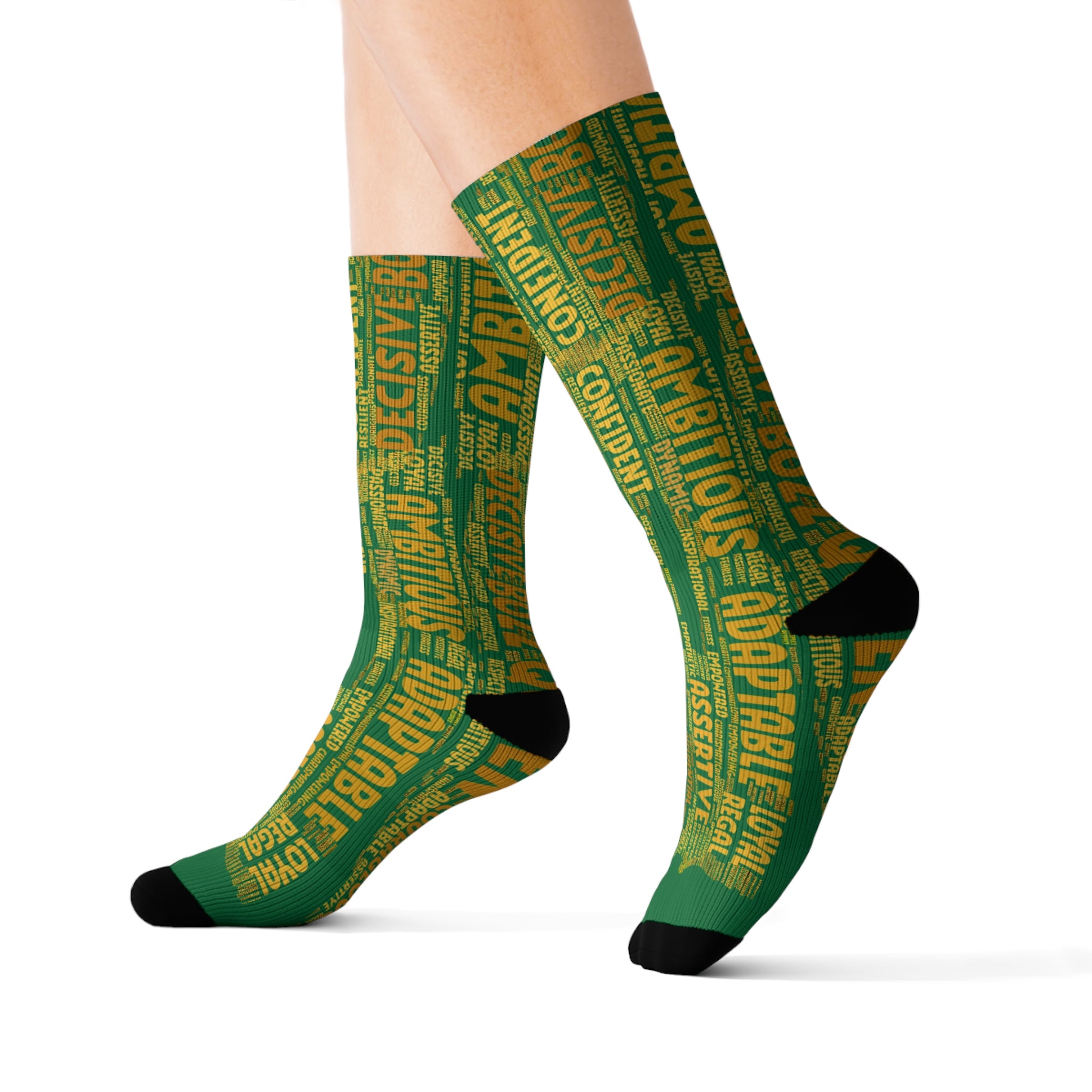 BOZZ QUEEN Dark Green Bold Statement Socks - Empowering Motivational Wear