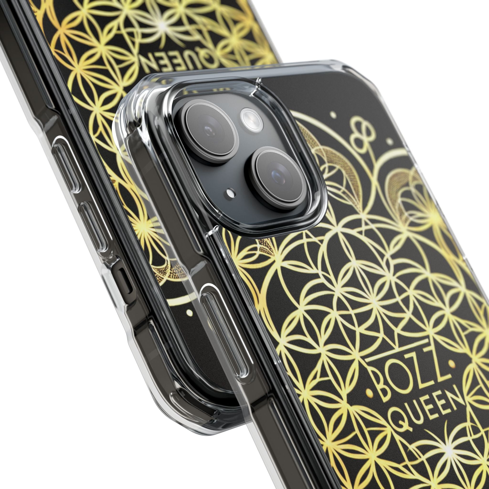 Magnetic Phone Case with Mandala Design, Boz Queen Protective Cover, Gift for Her, Bohemian Aesthetic, Unique Phone Accessory