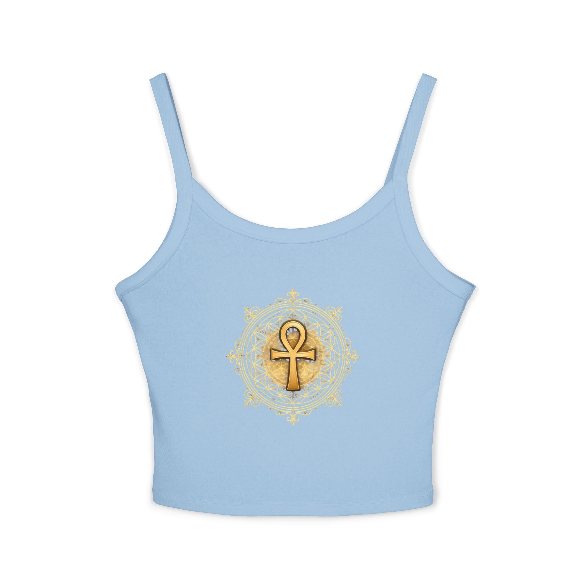 Ankh Spaghetti Strap Tank Top - Sacred Symbol Athleisure