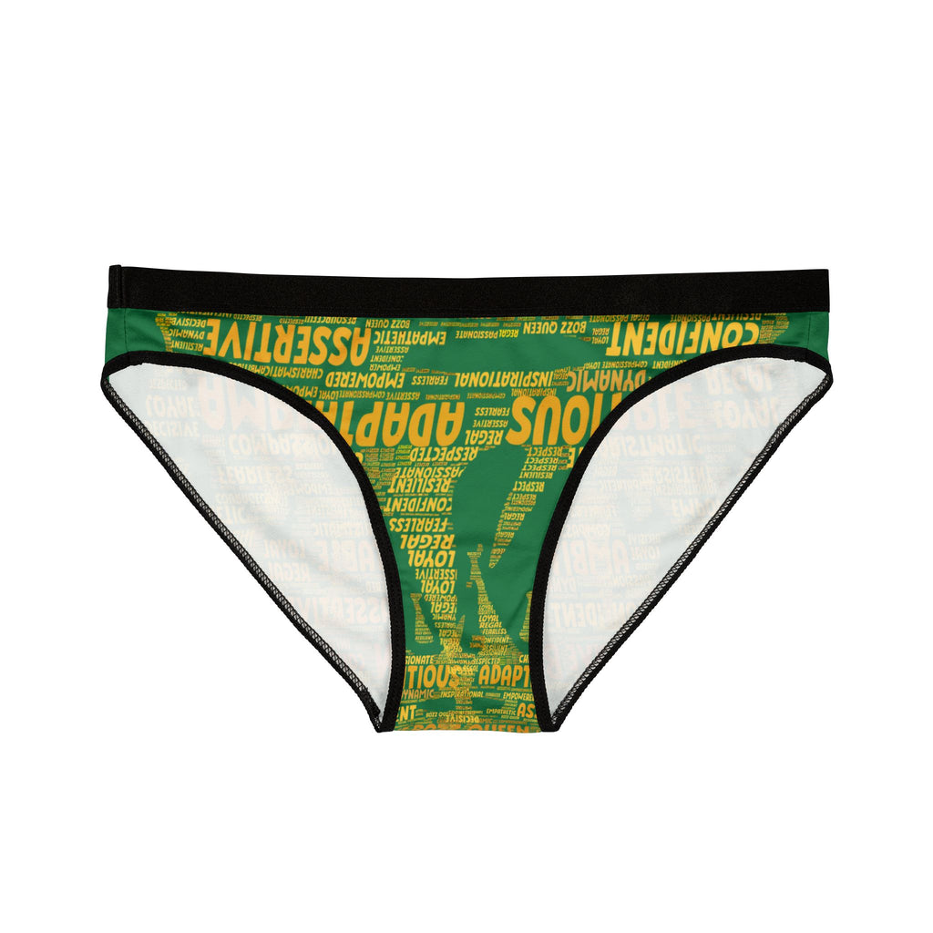 Women's Dark Green Yellow Motivational Underwear - Bold Statement Lingerie