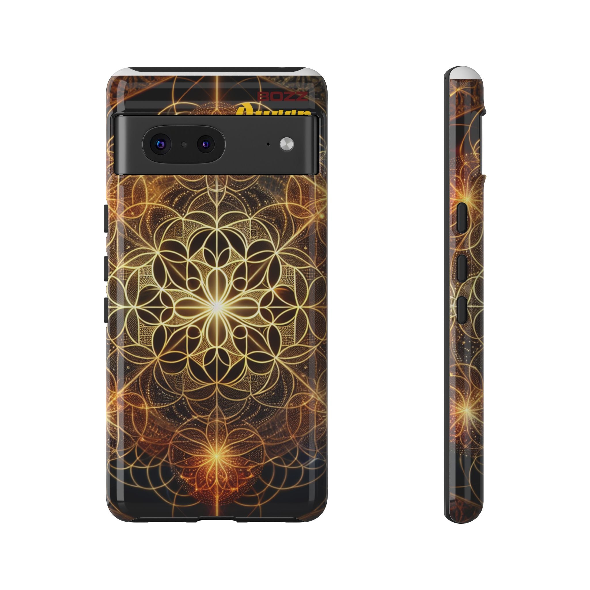 Golden Flower Mandala Phone Case, Tough Cases, Bohemian Phone Cover, Unique Gift for Him/Her, Spiritual and Artistic Design