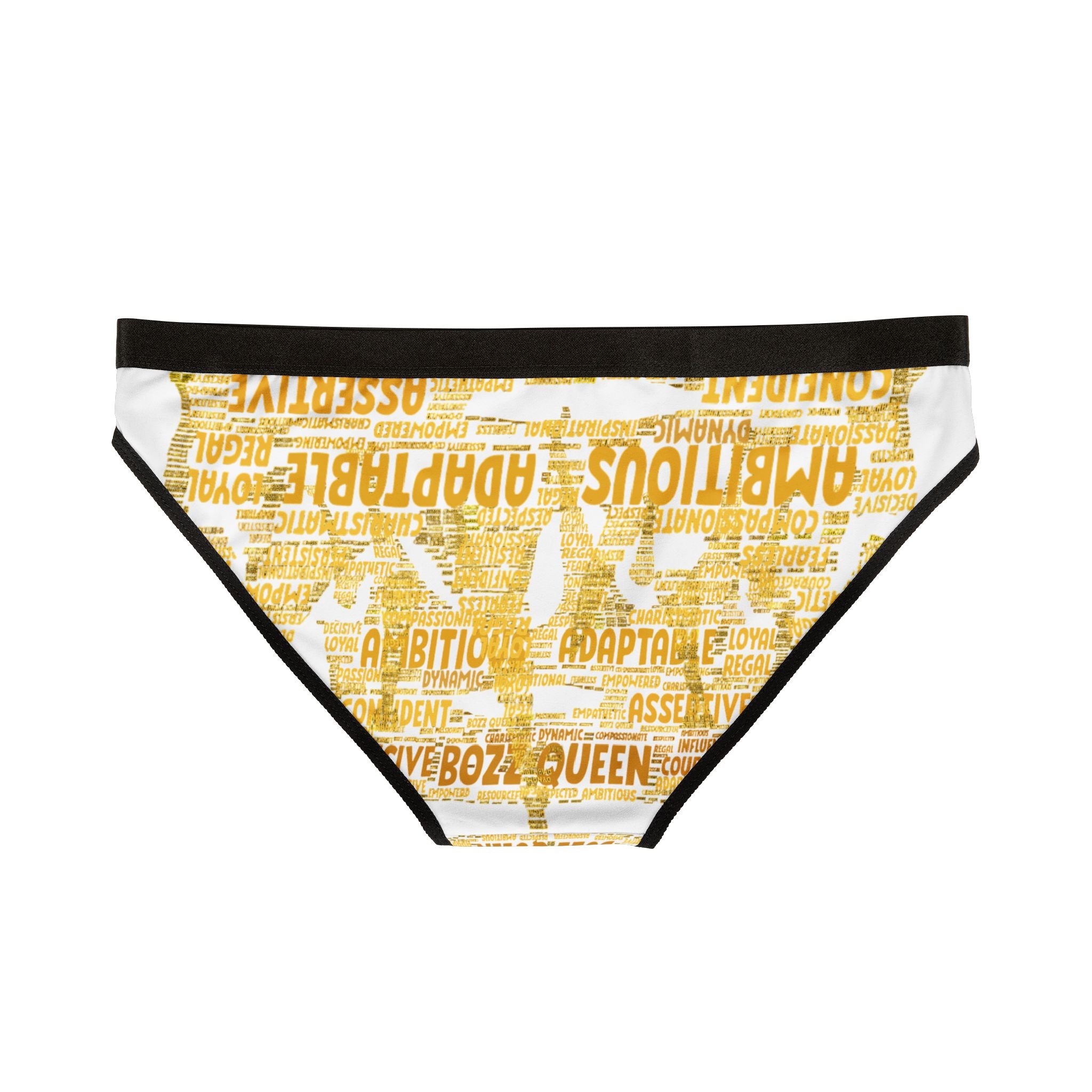 Women's White Yellow Motivational Underwear - Bold Statement Lingerie