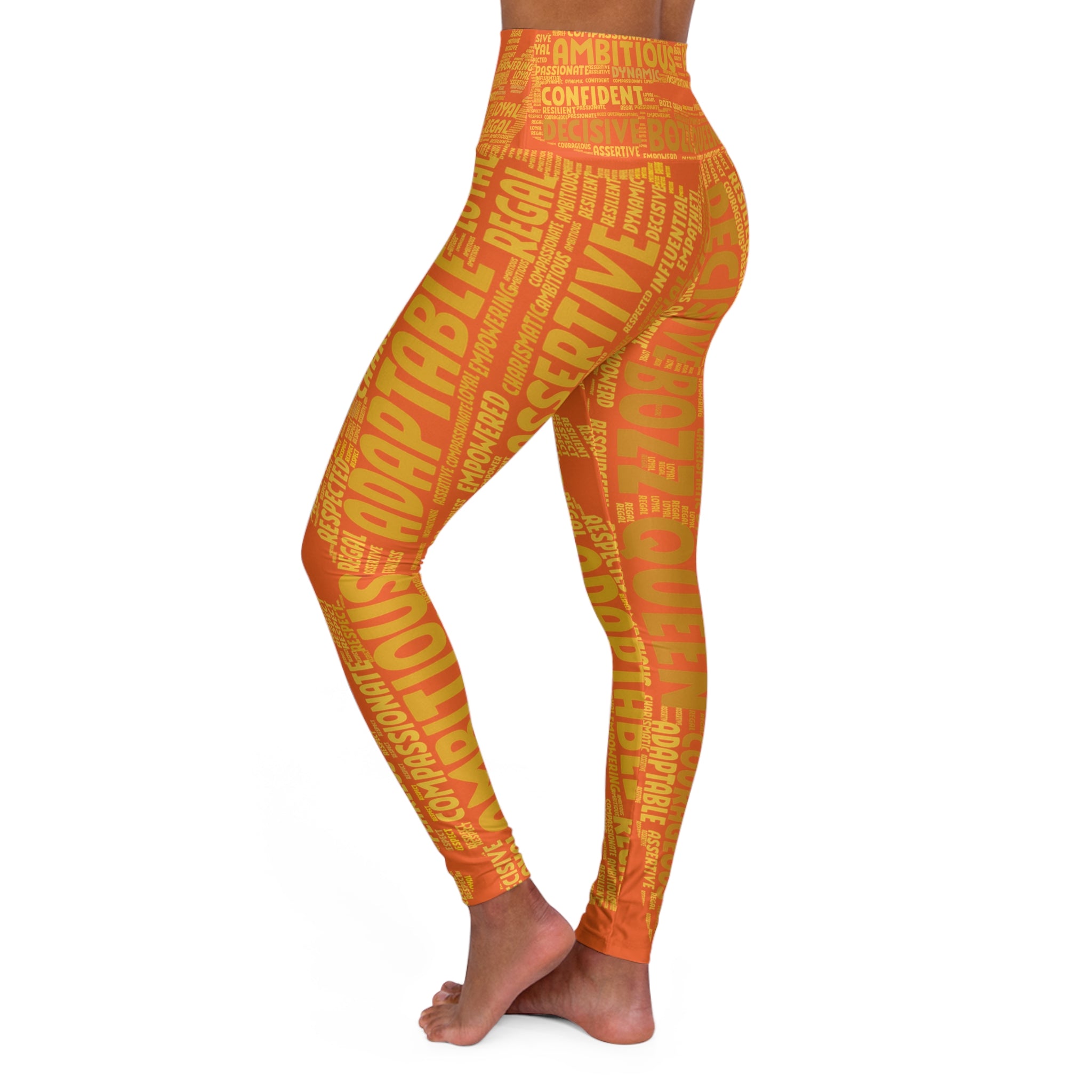 Empowering High Waisted Yoga Leggings - Motivational Activewear
