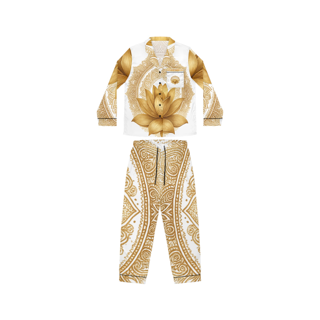 Crown Chakra Elegant Satin Pajamas Set - Luxurious Women's Sleepwear Gift