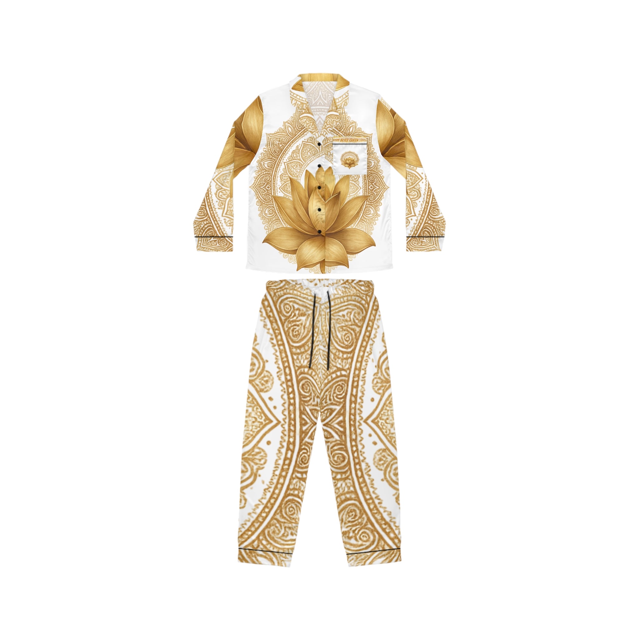 Crown Chakra Elegant Satin Pajamas Set - Luxurious Women's Sleepwear Gift