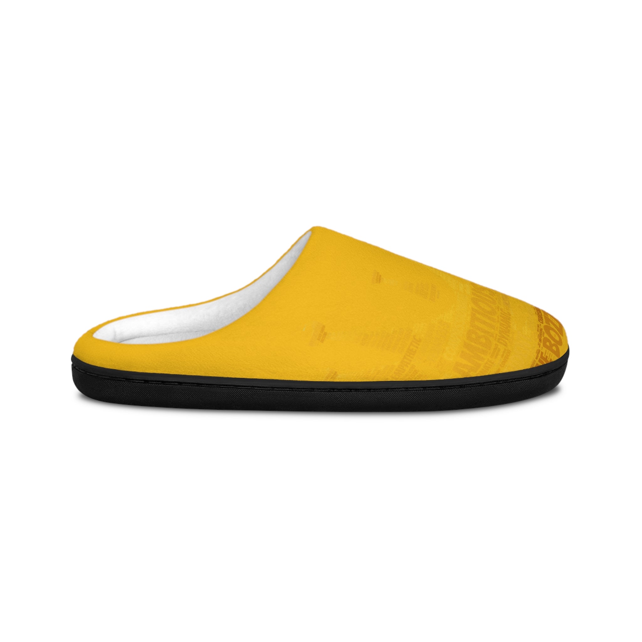 Bozz Queen Yellow & Gold Women's Indoor Slippers - Soft Flannel House Shoes