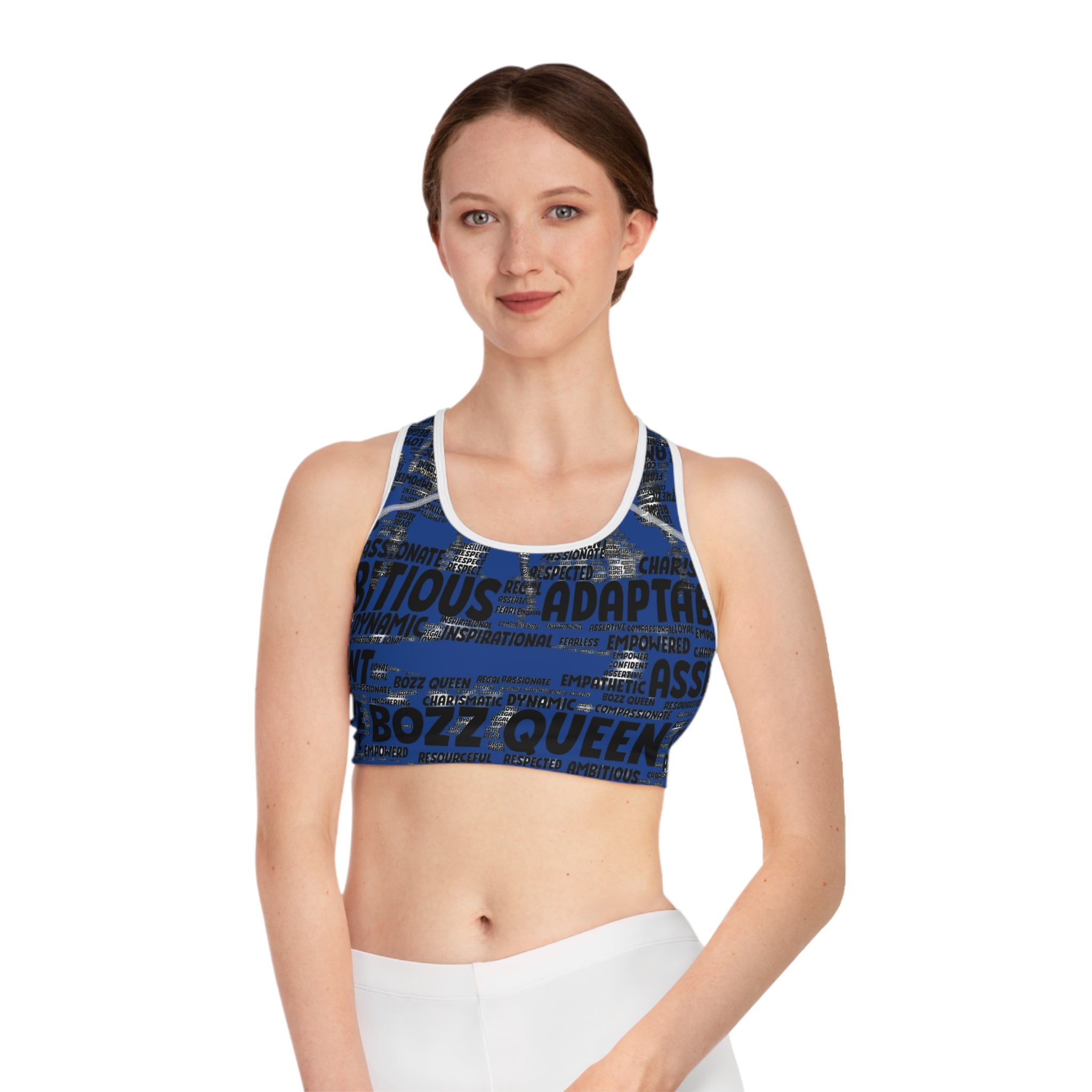 Empowering Sports Bra - Bozz Queen Origin Collection | Dark Blue & Black