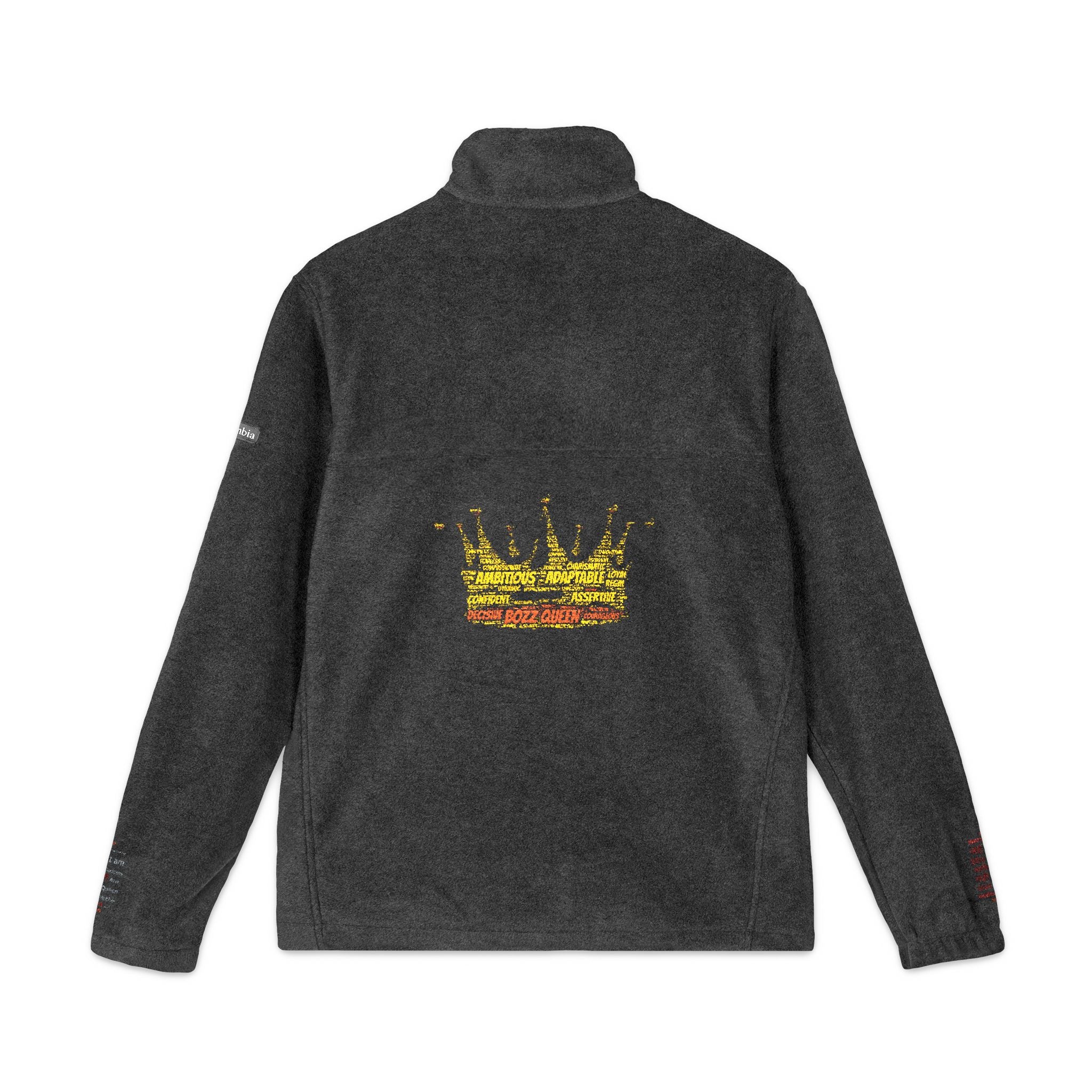 Queen of the Heart Embroidered Fleece Jacket - Bozz Queen Unisex Cozy Outerwear