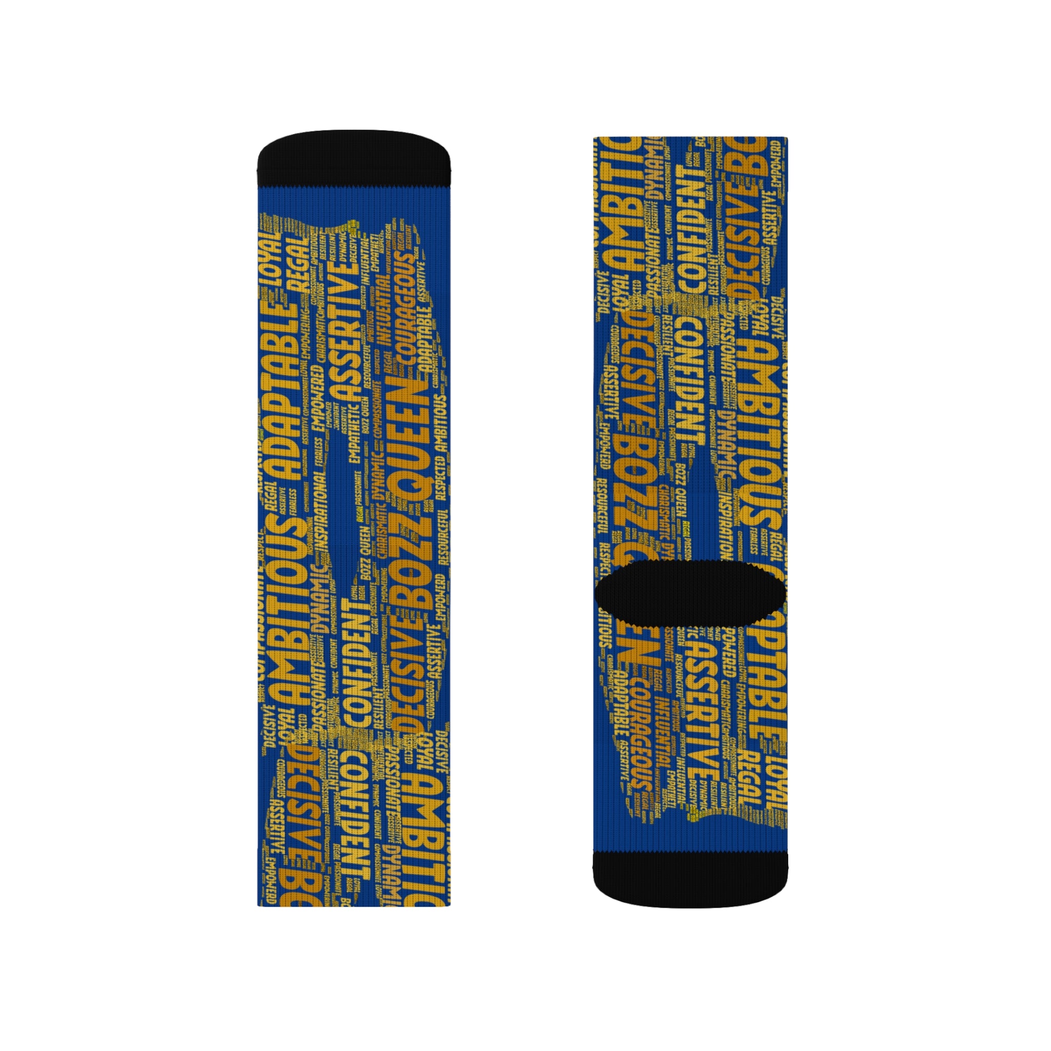 BOZZ QUEEN Dark Blue Bold Statement Socks - Empowering Motivational Wear
