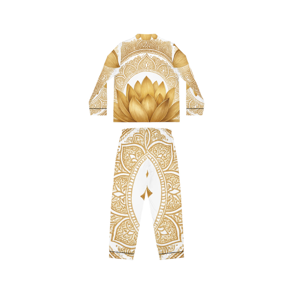 Crown Chakra Elegant Satin Pajamas Set - Luxurious Women's Sleepwear Gift