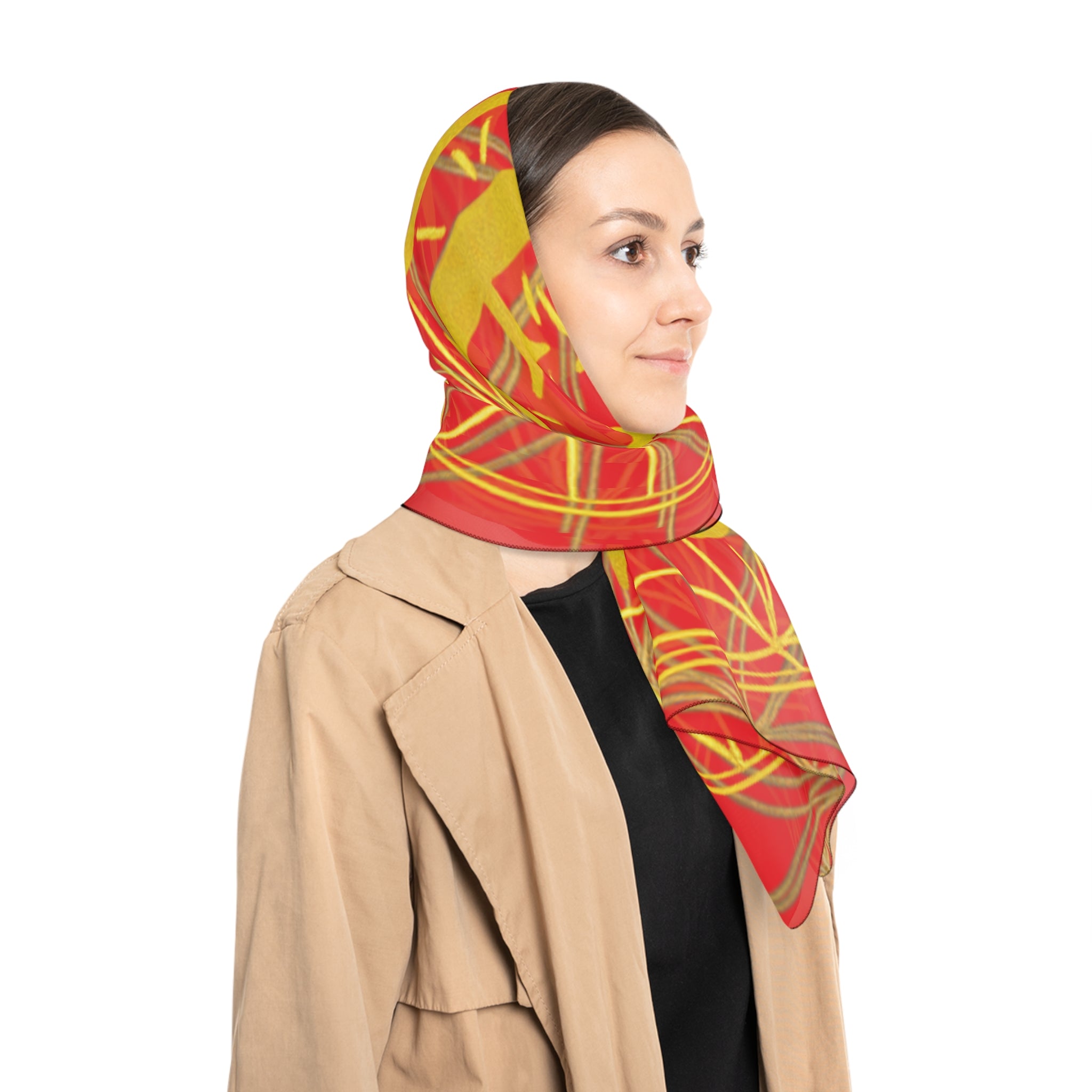 Flower of Life Red Scarf - Sacred Geometry Spiritual Accessory