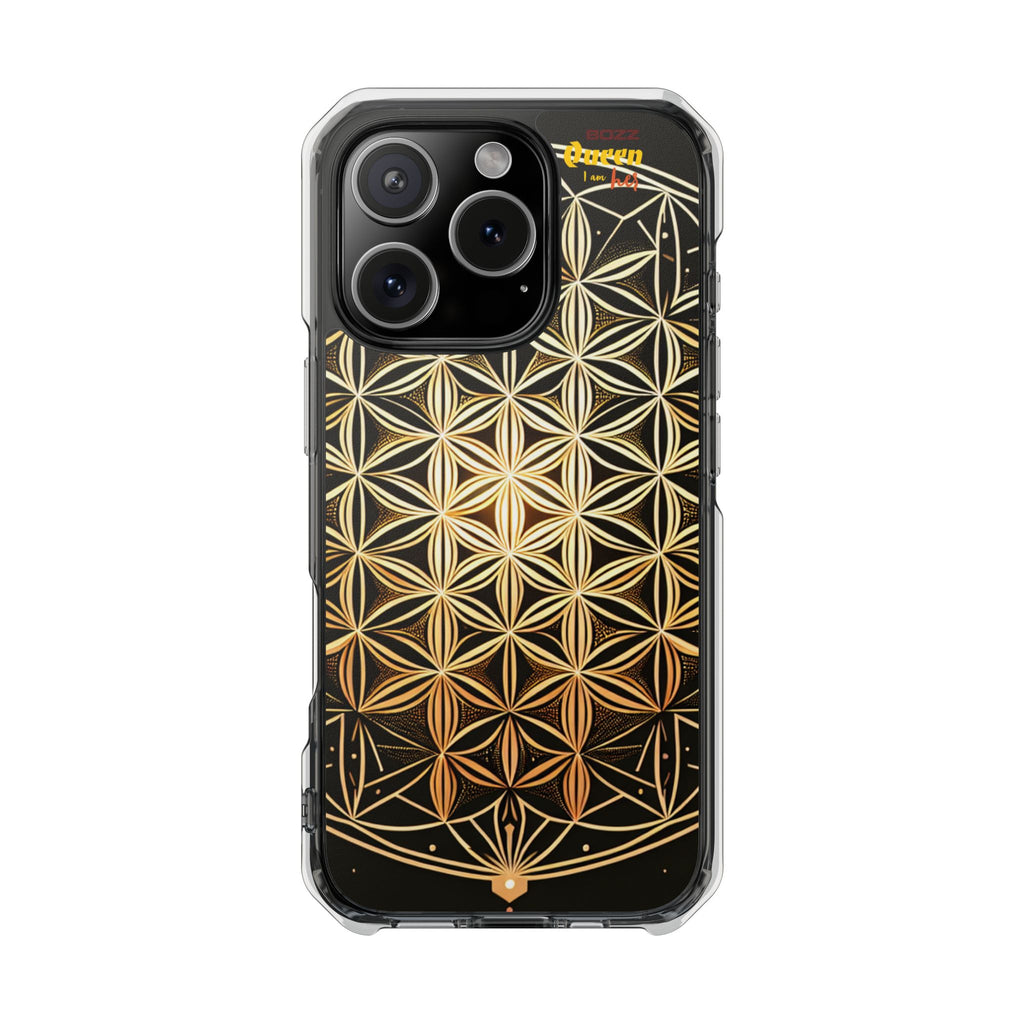 Flower of Life Magnetic Clear Case, Personalized Phone Case, Protective Impact Case, Gift for Him or Her, Boho Phone Accessories