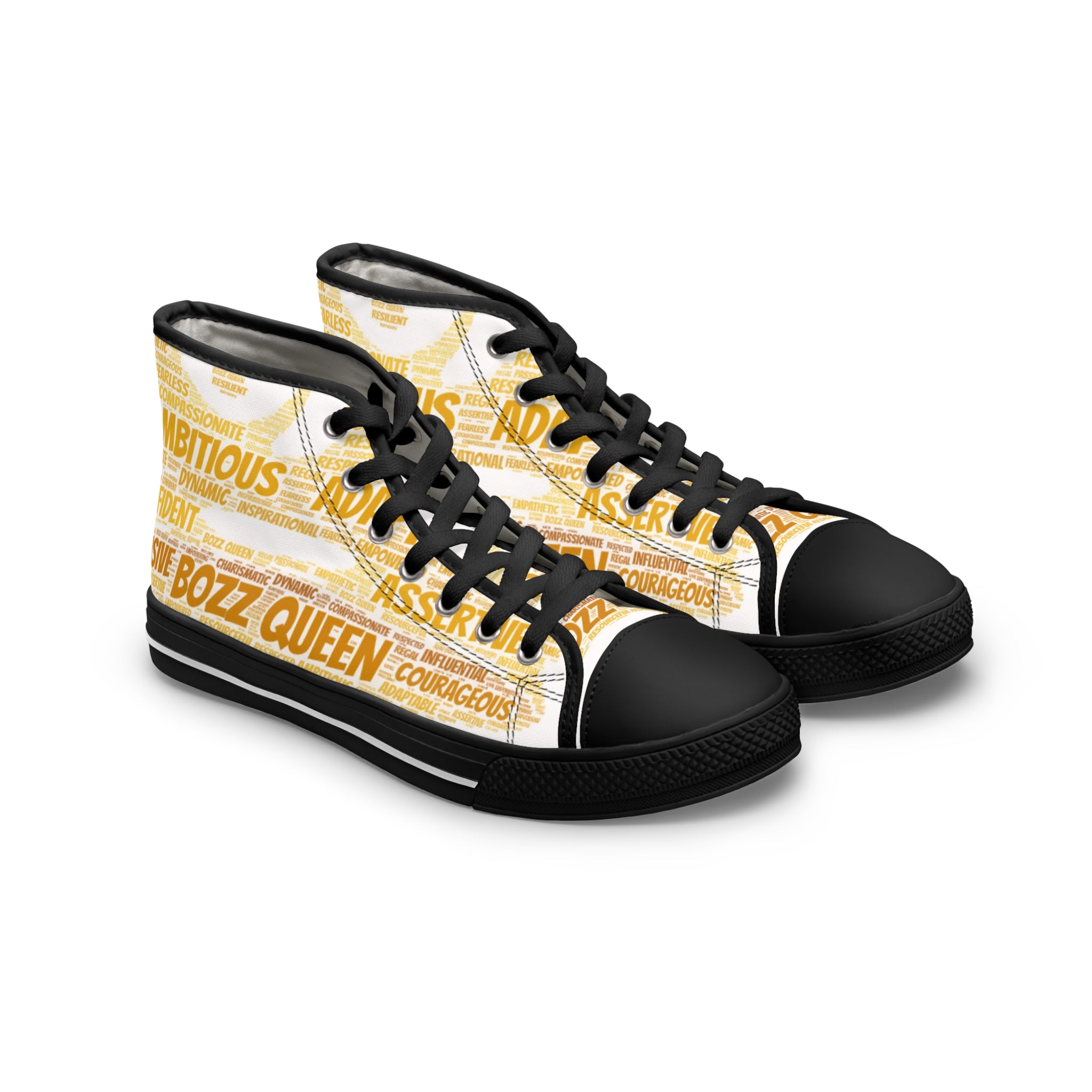 BOZZ QUEEN Empowerment High-Top Sneakers - Women's Fashion Sneakers for Confident Style