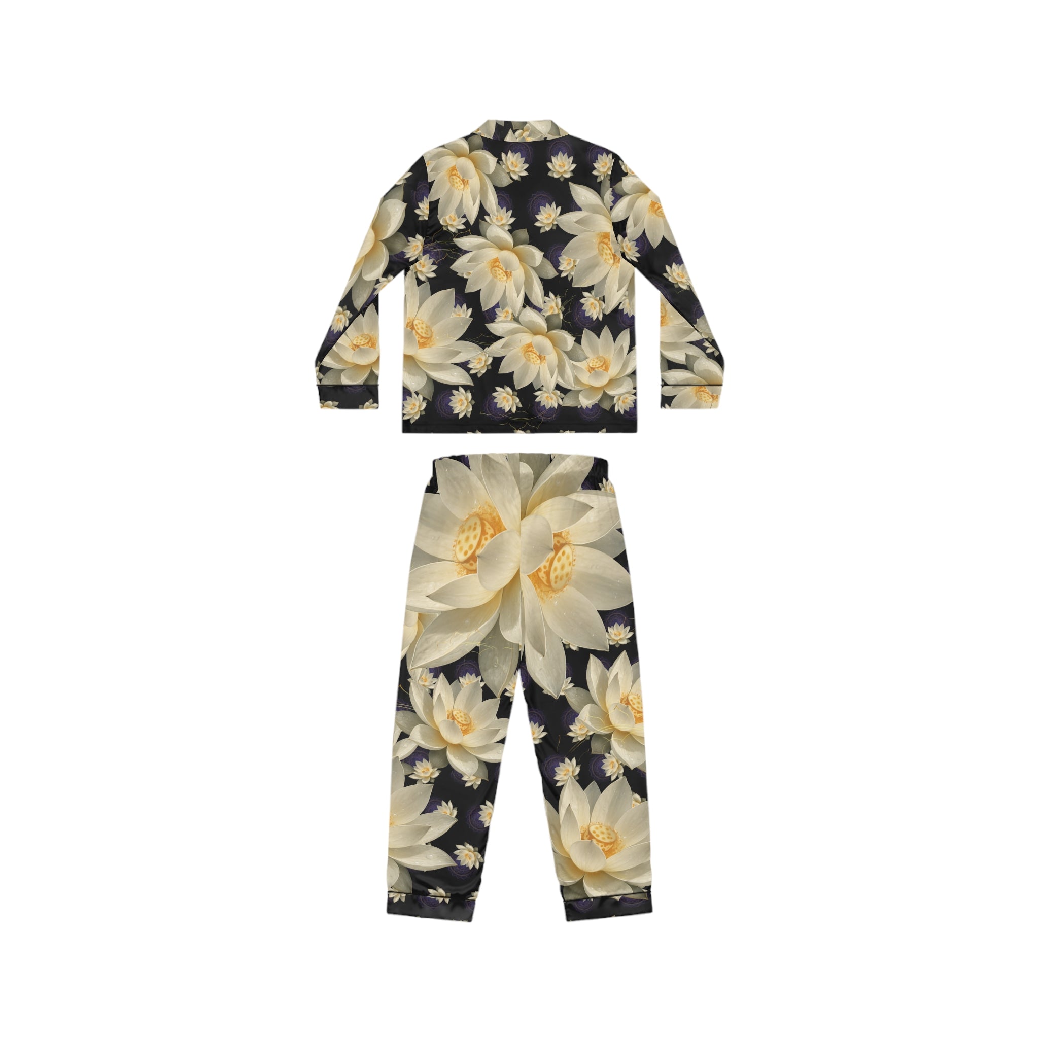 Crown Chakra Floral Satin Pajamas Set - Luxurious Women's Sleepwear Gift