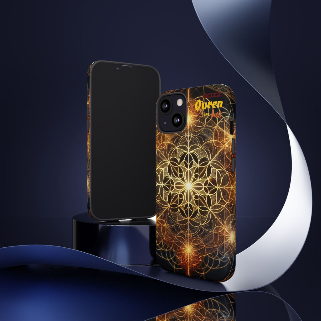 Golden Flower Mandala Phone Case, Tough Cases, Bohemian Phone Cover, Unique Gift for Him/Her, Spiritual and Artistic Design