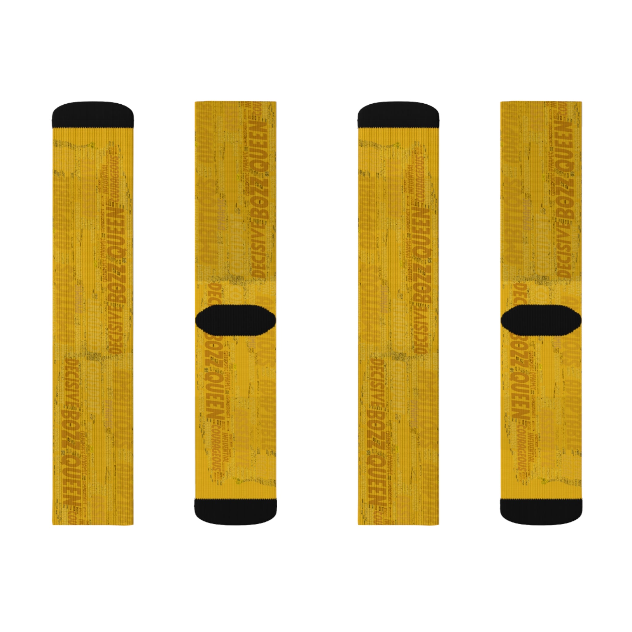 BOZZ QUEEN Yellow Bold Statement Socks - Empowering Motivational Wear