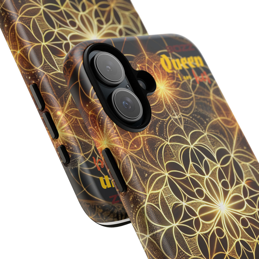 Golden Flower Mandala Phone Case, Tough Cases, Bohemian Phone Cover, Unique Gift for Him/Her, Spiritual and Artistic Design