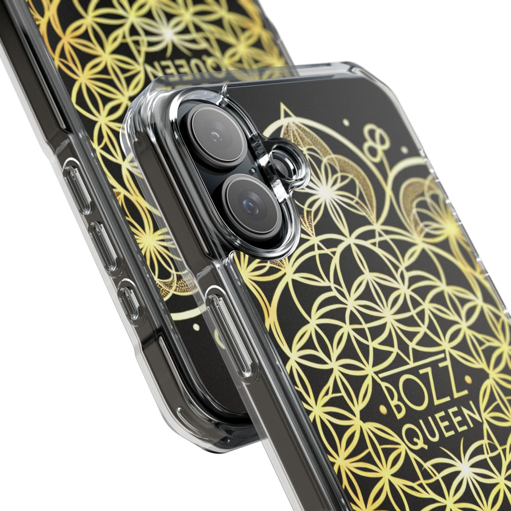 Magnetic Phone Case with Mandala Design, Boz Queen Protective Cover, Gift for Her, Bohemian Aesthetic, Unique Phone Accessory