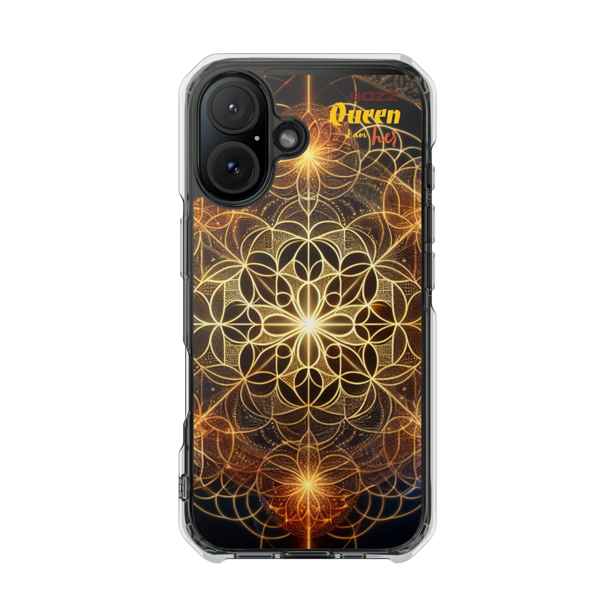Magnetic Phone Case with Geometric Design, Crystal Clear Protection, Phone Accessory, Gift for Her, Stylish Tech