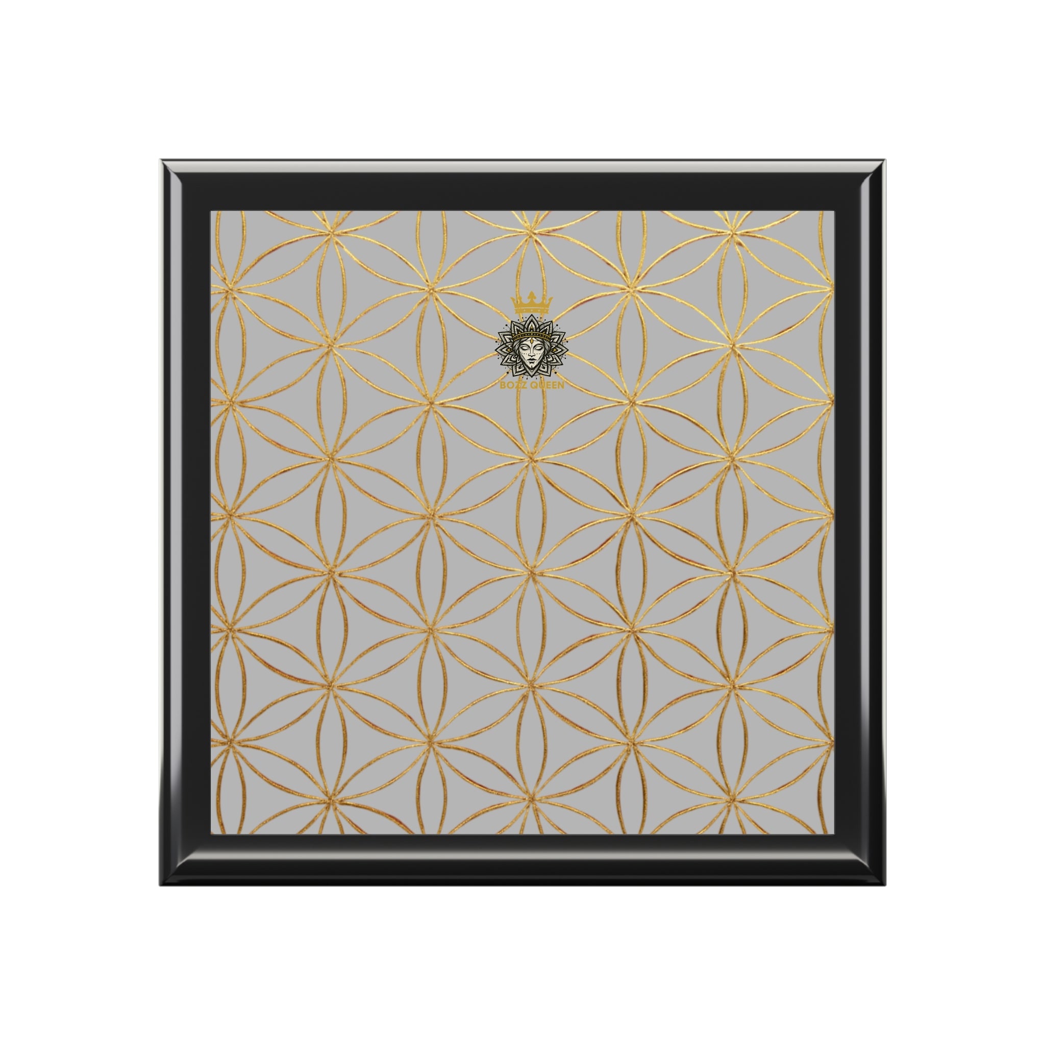 Flower of Life Jewelry Box - Light Grey Elegant Keepsake Organizer