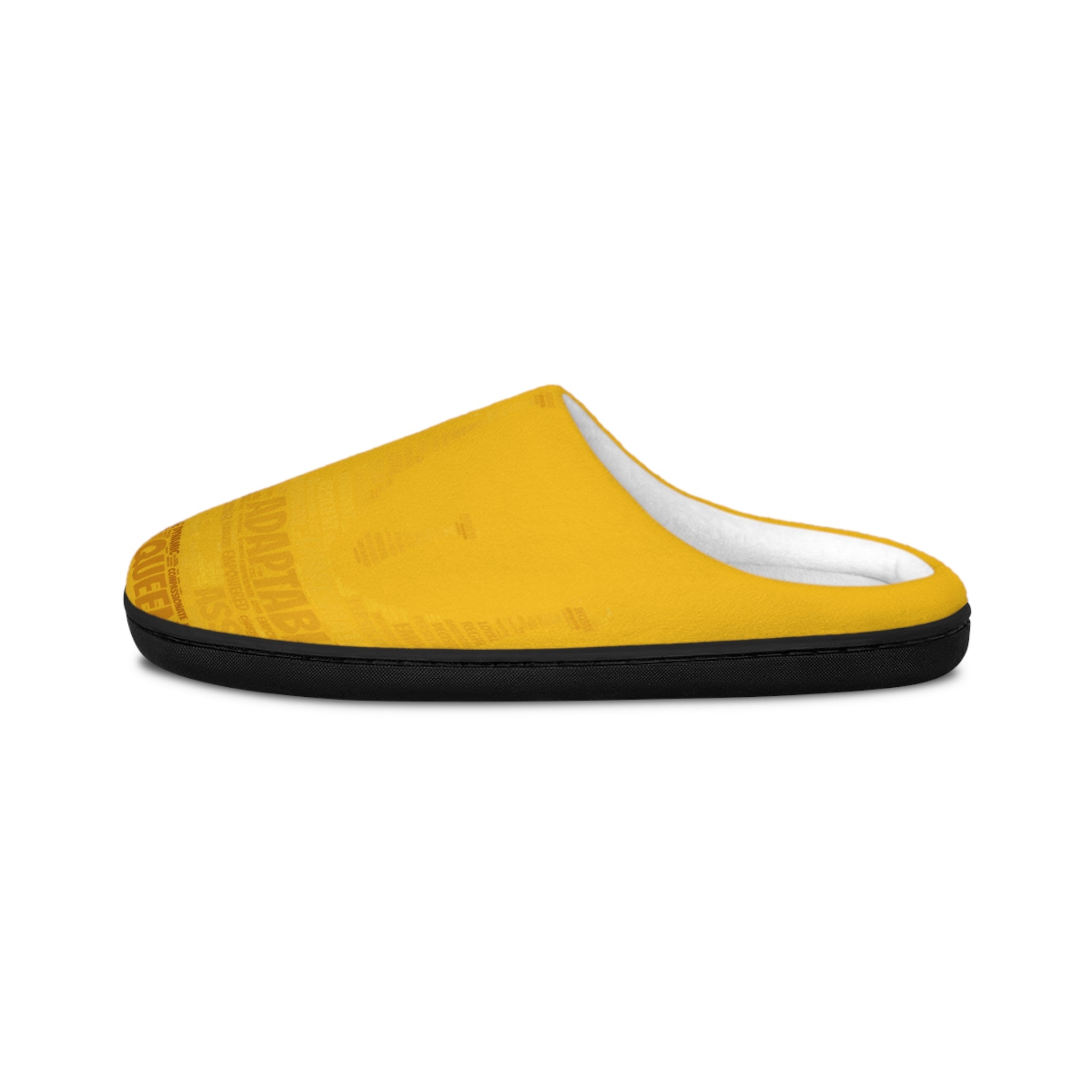 Bozz Queen Yellow & Gold Women's Indoor Slippers - Soft Flannel House Shoes