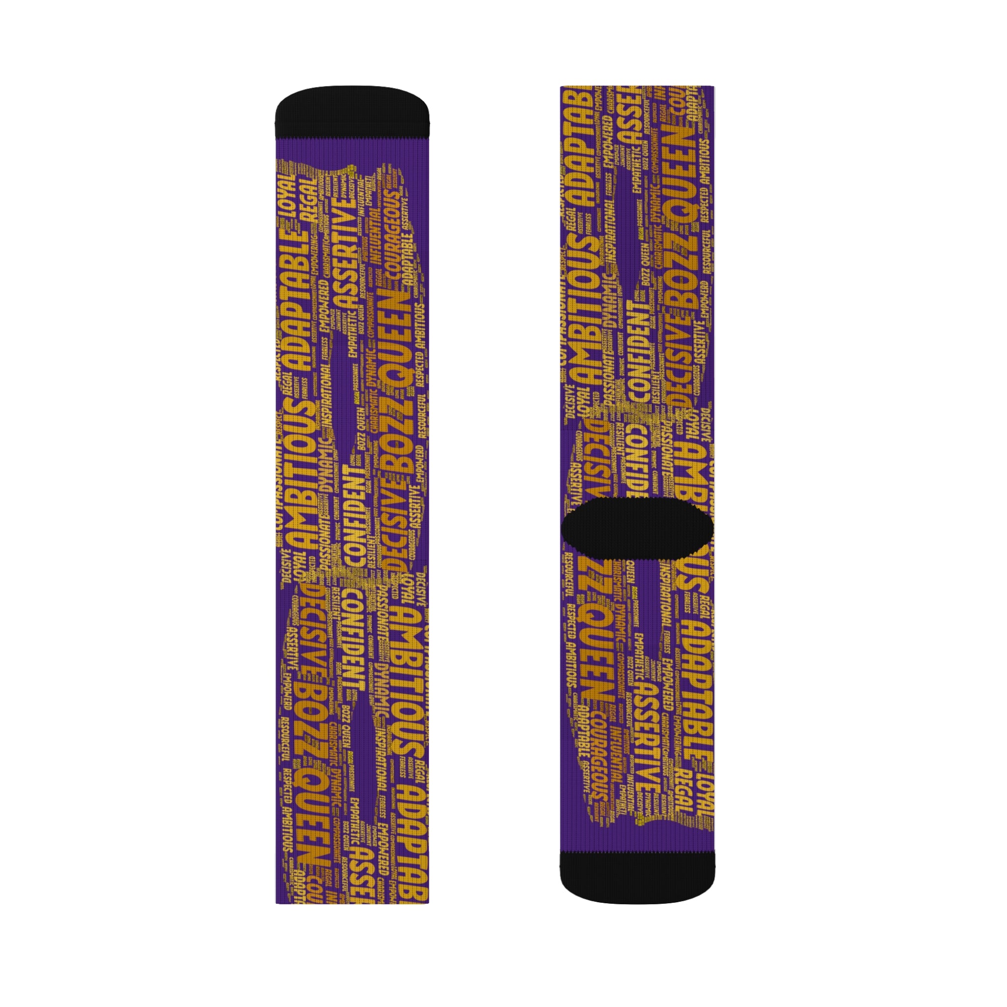 BOZZ QUEEN Purple Bold Statement Socks - Empowering Motivational Wear