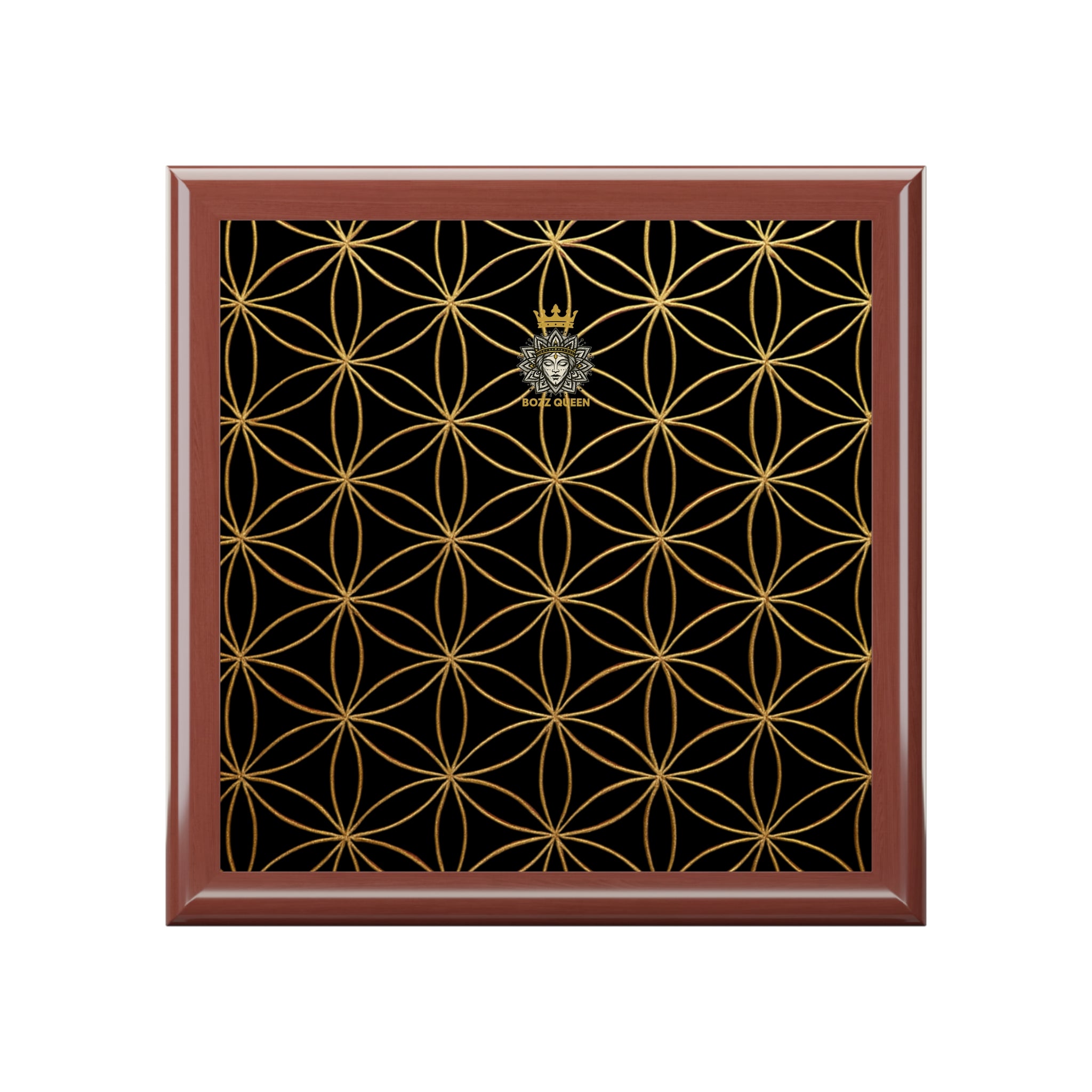Flower of Life Jewelry Box - Black Elegant Keepsake Organizer