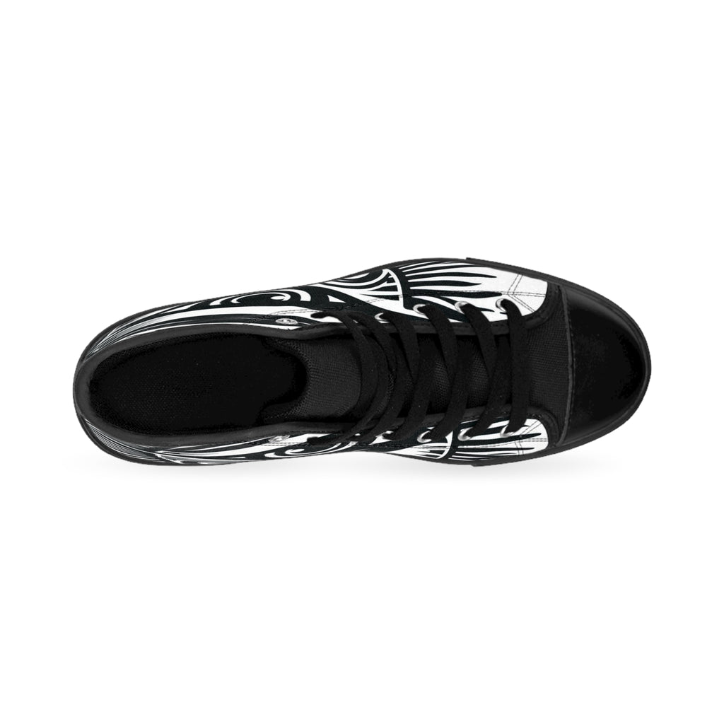 BOZZ QUEEN High-Top Sneakers - Artistic Eye of Heru Design for Ancient Ancestors