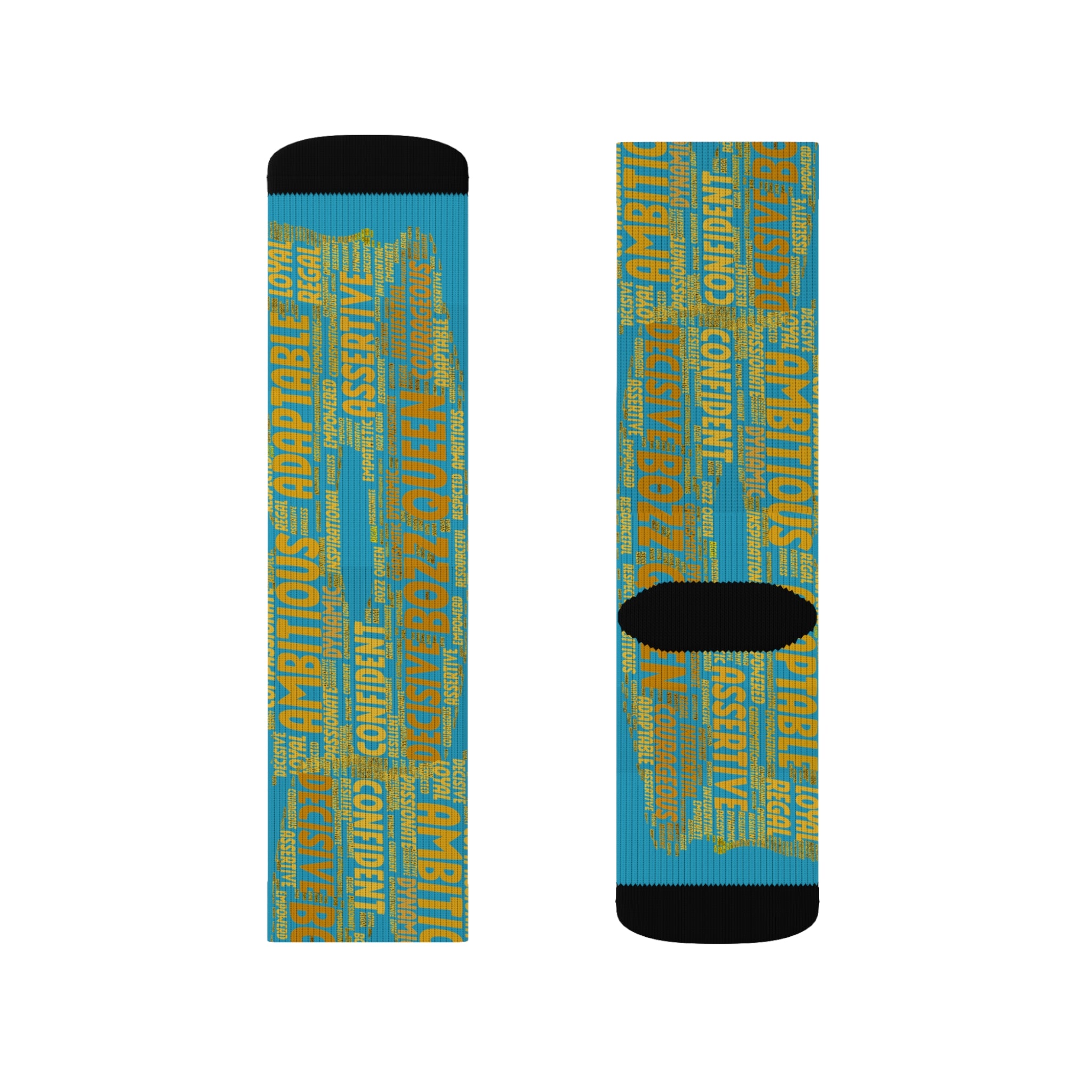 BOZZ QUEEN Turquoise Bold Statement Socks - Empowering Motivational Wear