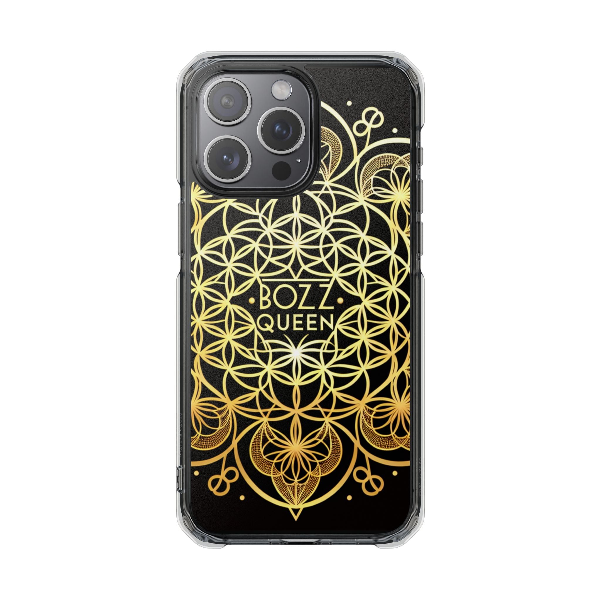 Magnetic Phone Case with Mandala Design, Boz Queen Protective Cover, Gift for Her, Bohemian Aesthetic, Unique Phone Accessory